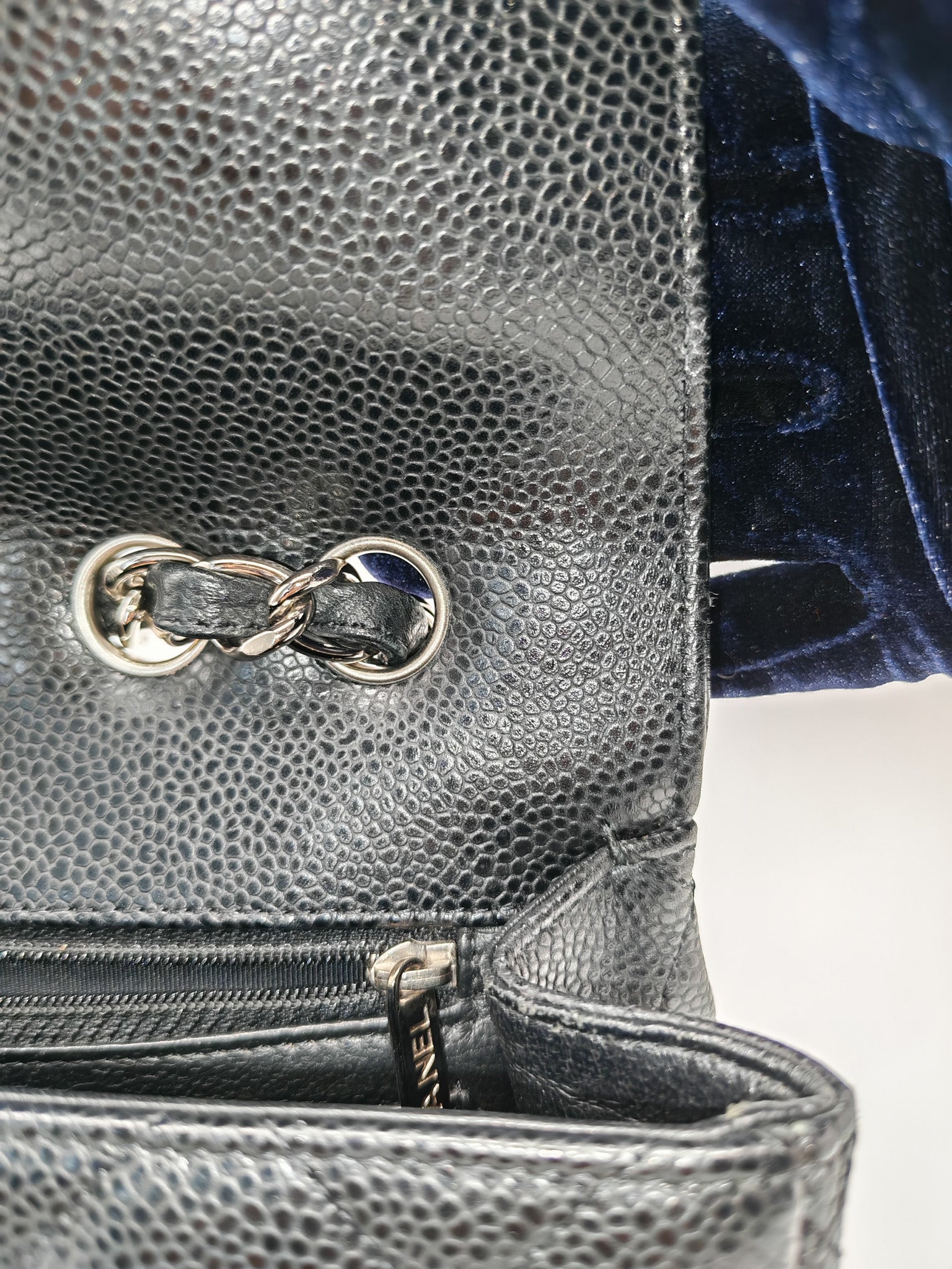 Chanel Classic Double Flap Jumbo in Black Quilted Caviar Leather & Palladium Hardware Series 13 | Purse Maison Luxury Bags Shop