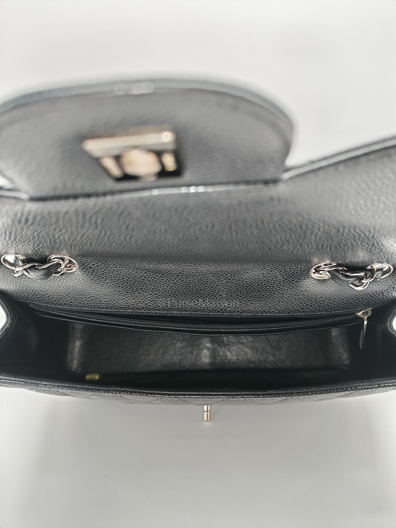 Chanel Classic Double Flap Jumbo in Black Quilted Caviar Leather & Palladium Hardware Series 13 | Purse Maison Luxury Bags Shop