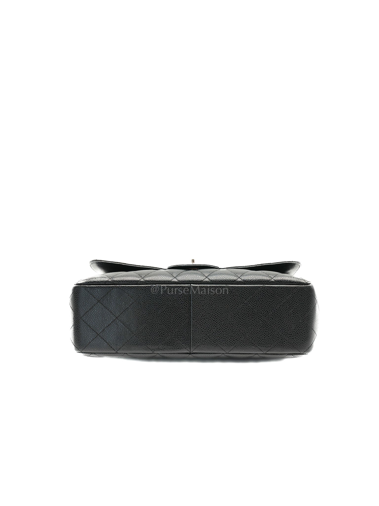 Chanel Classic Double Flap Jumbo in Black Quilted Caviar Leather & Palladium Hardware Series 13 | Purse Maison Luxury Bags Shop