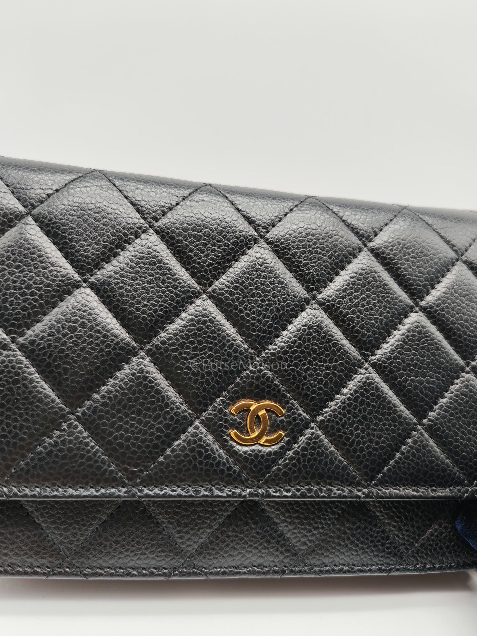 Chanel Classic Wallet on Chain in Black Quilted Caviar Leather and Gold Hardware (Microchip) | Purse Maison Luxury Bags Shop