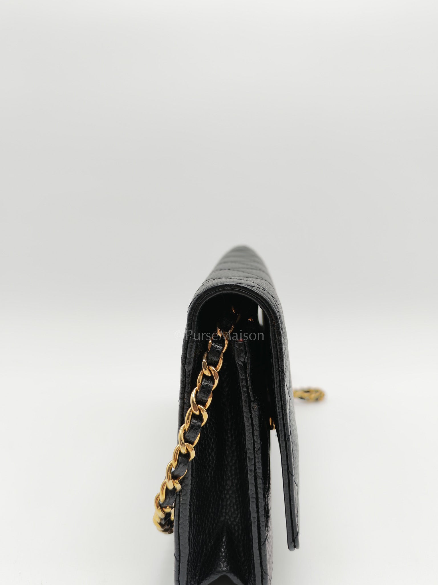 Chanel Classic Wallet on Chain in Black Quilted Caviar Leather and Gold Hardware (Microchip) | Purse Maison Luxury Bags Shop
