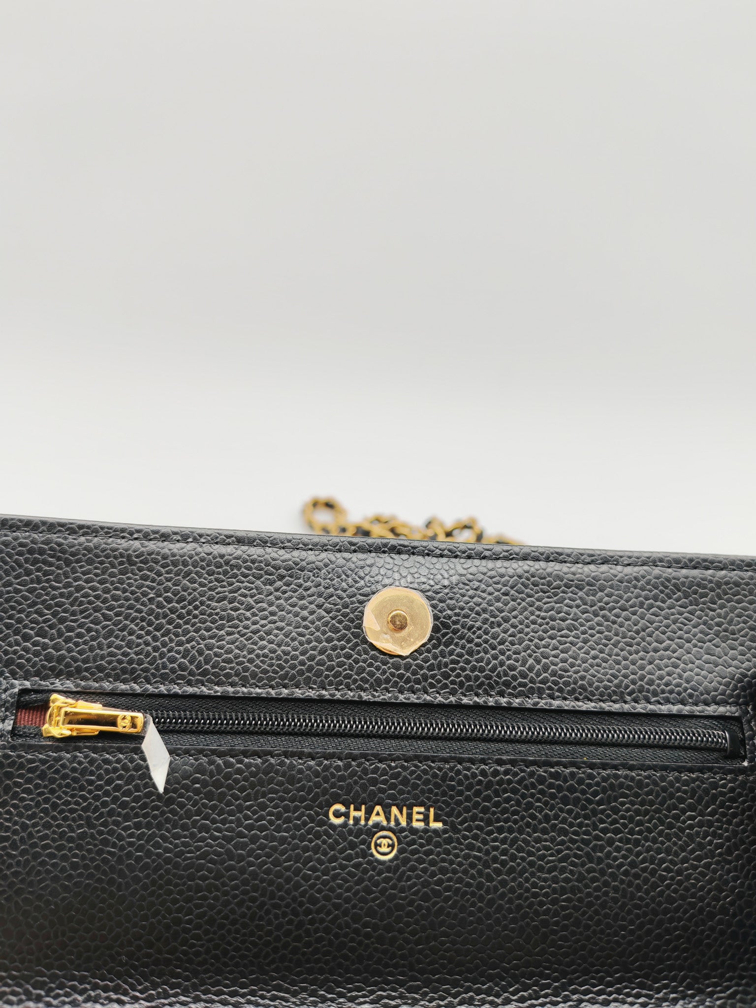 Chanel Classic Wallet on Chain in Black Quilted Caviar Leather and Gold Hardware (Microchip) | Purse Maison Luxury Bags Shop