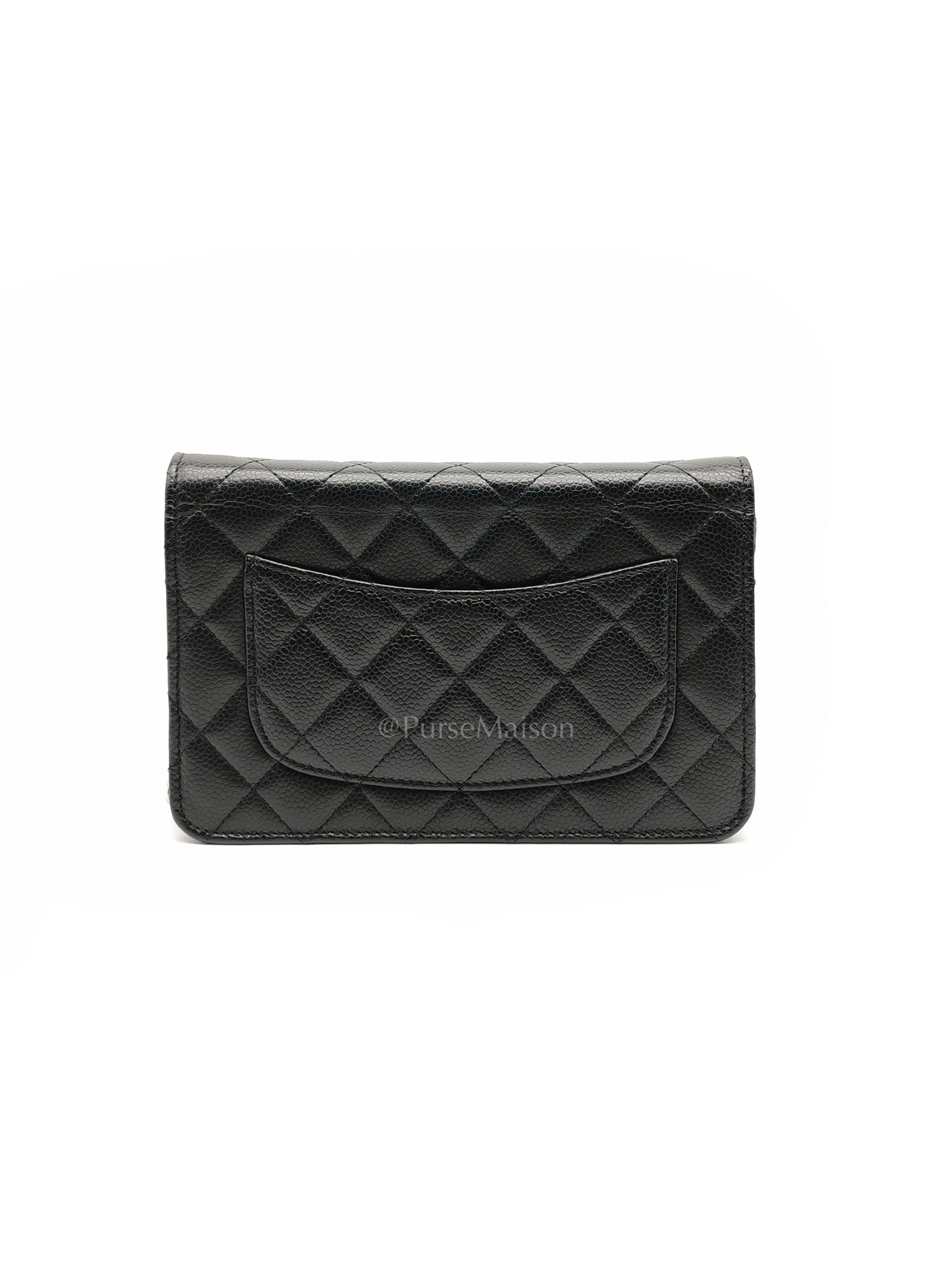 Chanel Classic Wallet on Chain in Black Quilted Caviar Leather and Gold Hardware (Microchip) | Purse Maison Luxury Bags Shop
