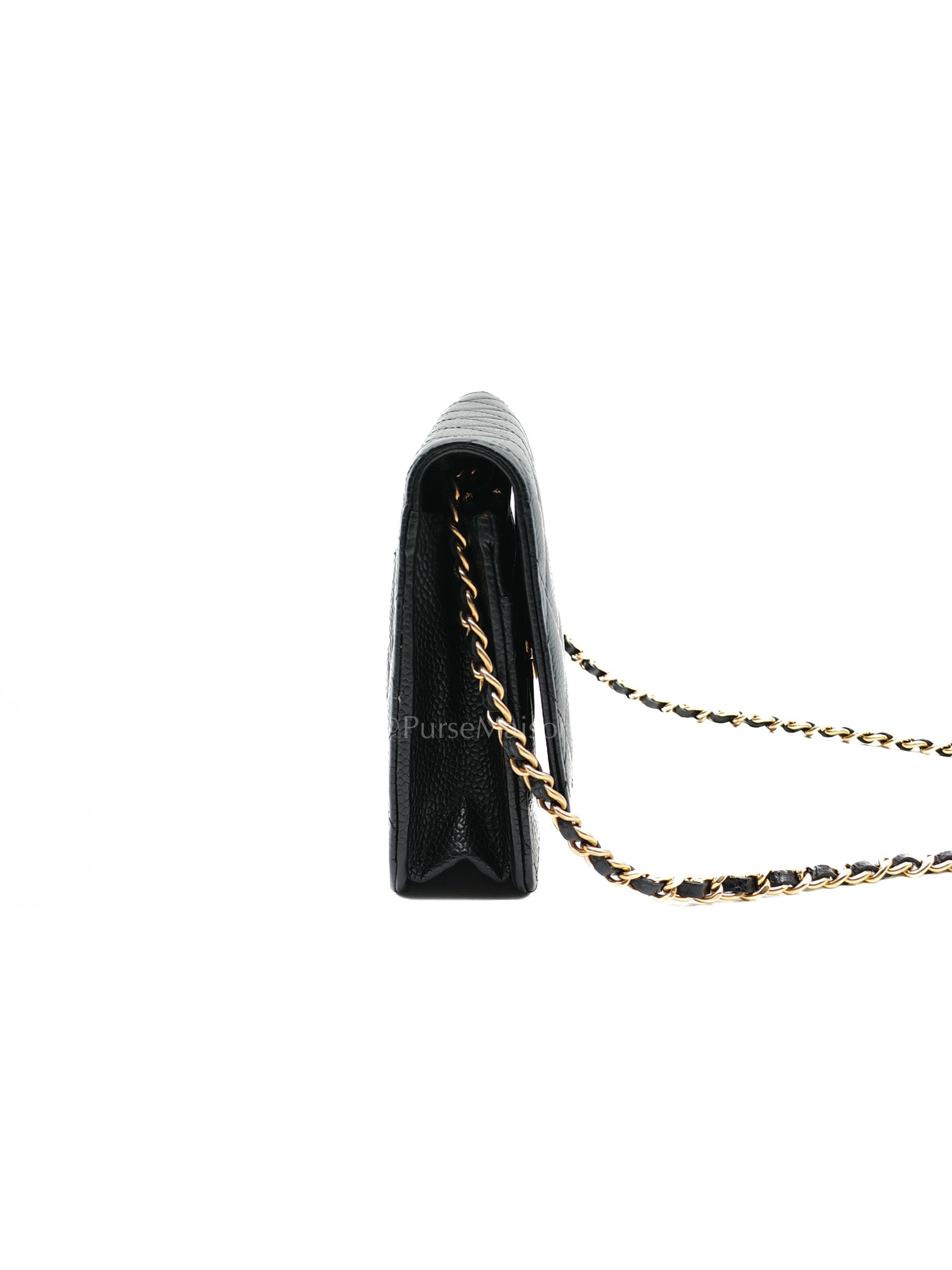 Chanel Classic Wallet on Chain in Black Quilted Caviar Leather and Gold Hardware (Microchip) | Purse Maison Luxury Bags Shop