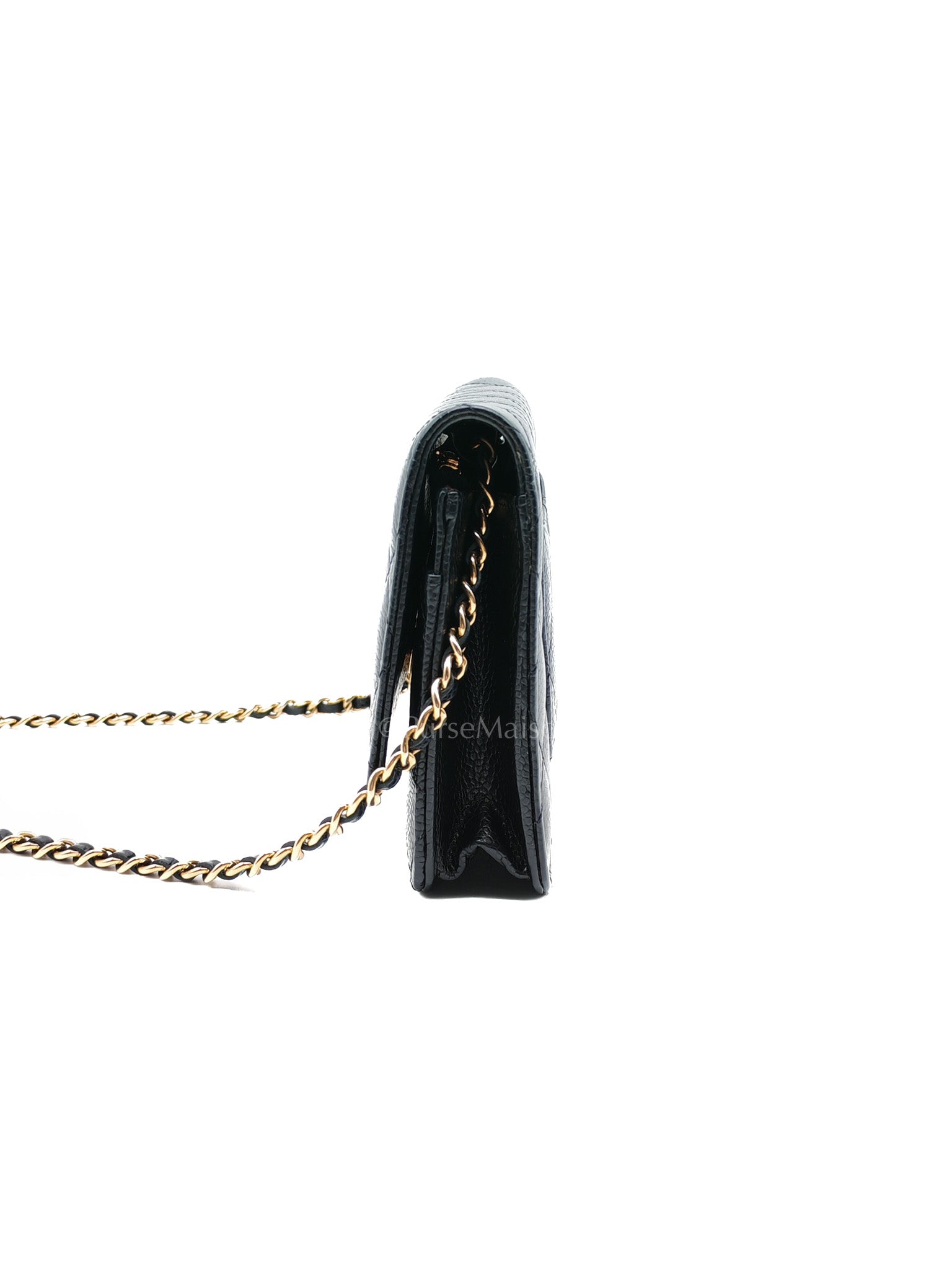 Chanel Classic Wallet on Chain in Black Quilted Caviar Leather and Gold Hardware (Microchip) | Purse Maison Luxury Bags Shop