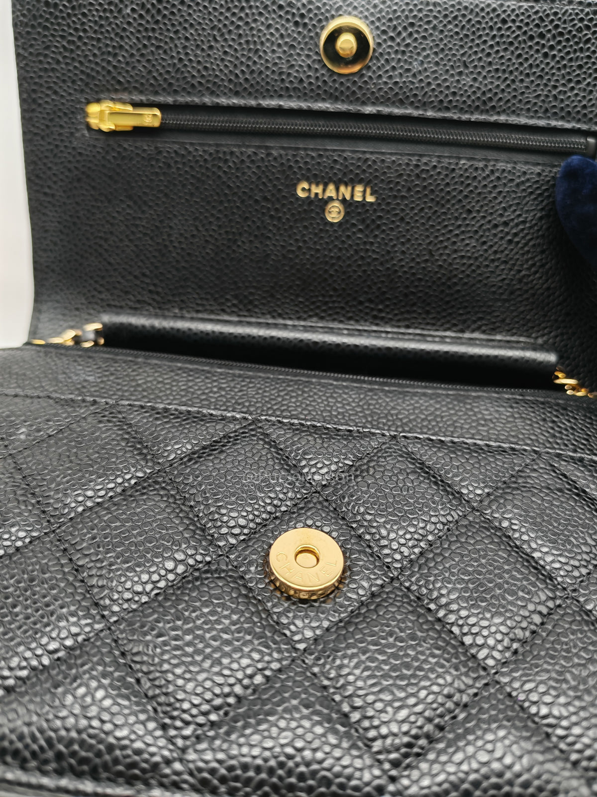 Chanel Classic Wallet on Chain in Black Quilted Caviar Leather and Gold Hardware Series 28 | Purse Maison Luxury Bags Shop