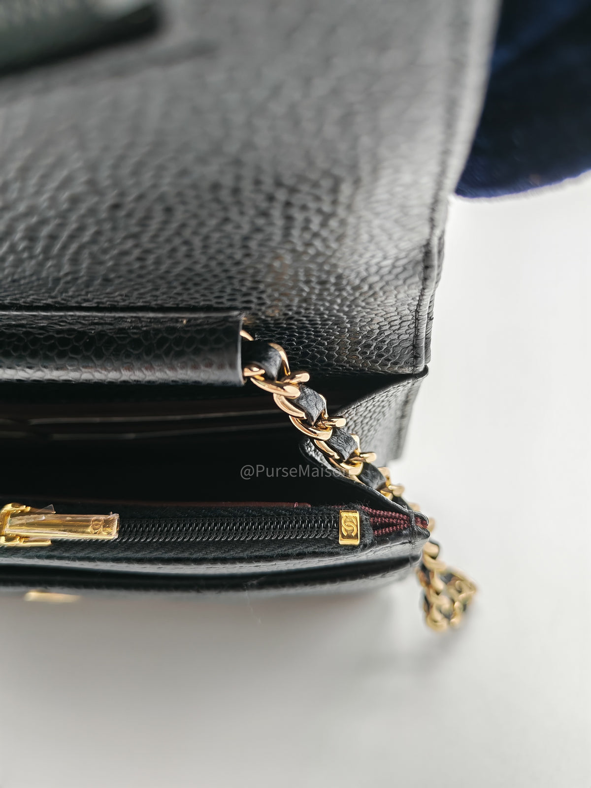 Chanel Classic Wallet on Chain in Black Quilted Caviar Leather and Gold Hardware Series 28 | Purse Maison Luxury Bags Shop