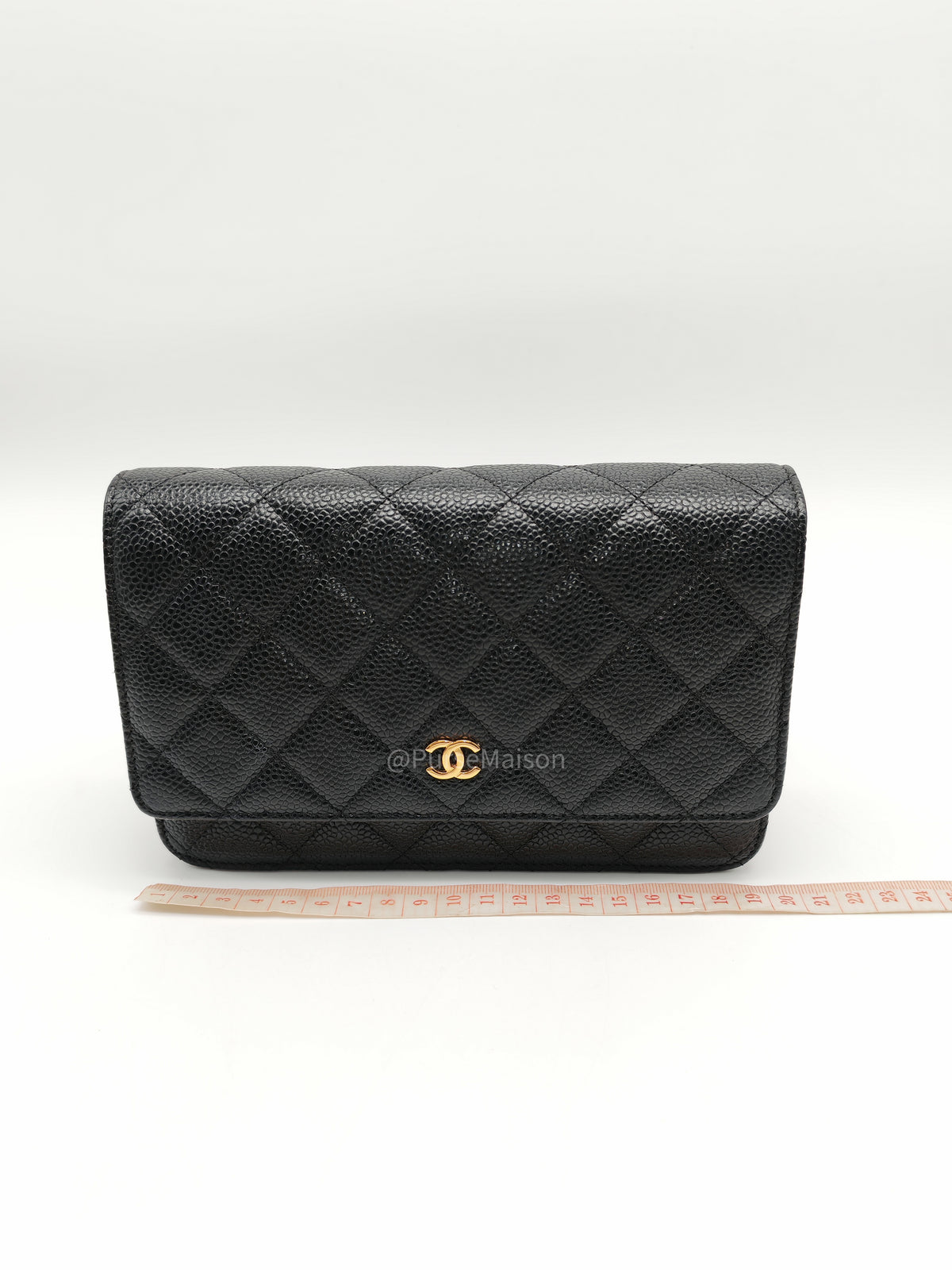 Chanel Classic Wallet on Chain in Black Quilted Caviar Leather and Gold Hardware Series 28 | Purse Maison Luxury Bags Shop