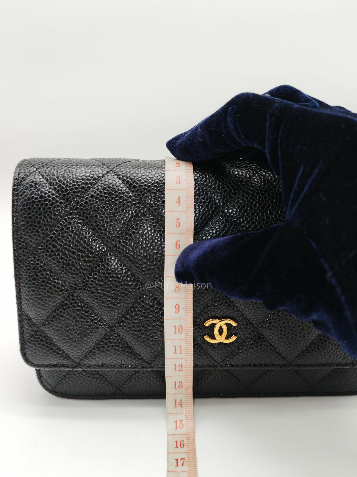 Chanel Classic Wallet on Chain in Black Quilted Caviar Leather and Gold Hardware Series 28 | Purse Maison Luxury Bags Shop