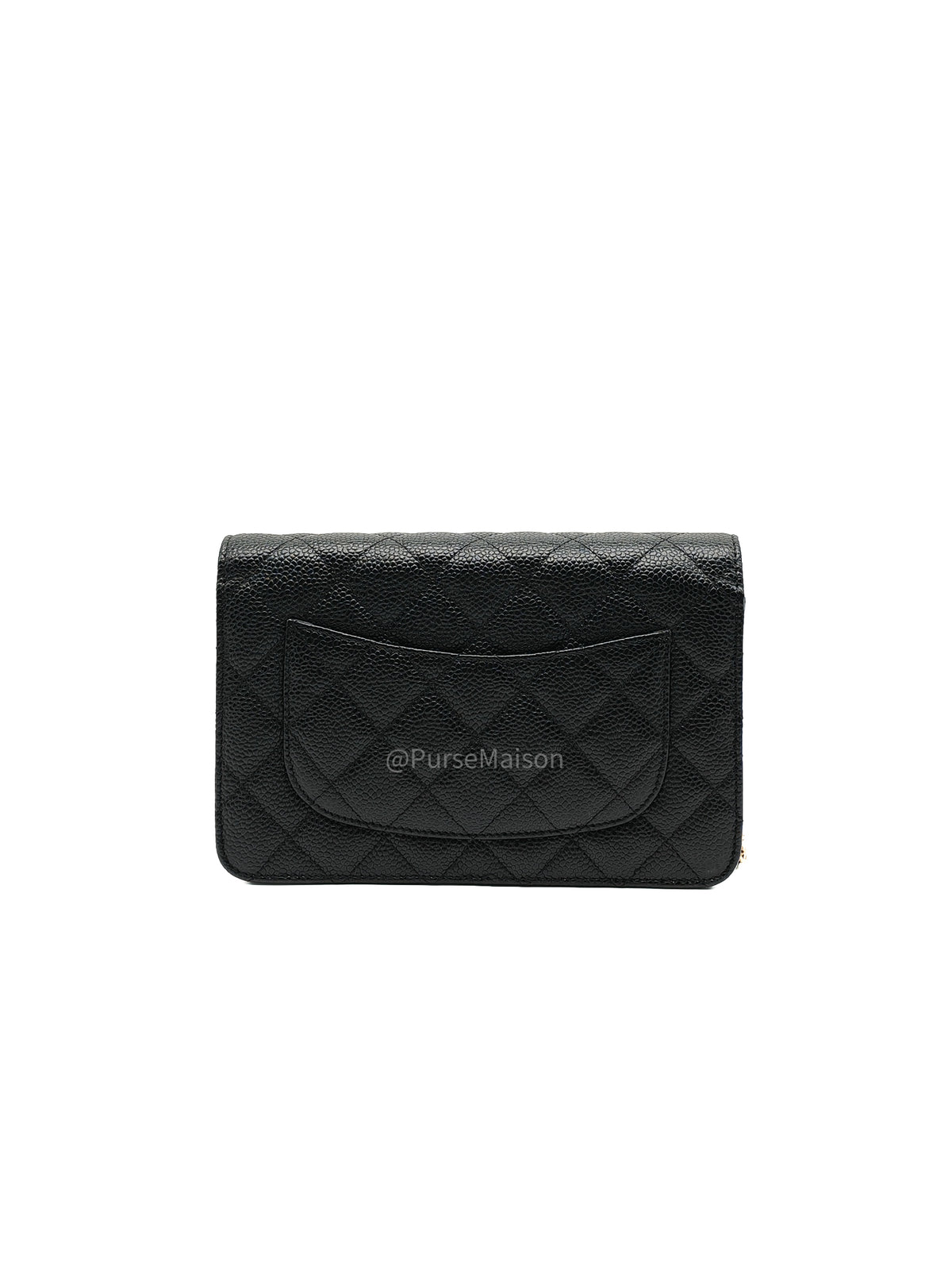 Chanel Classic Wallet on Chain in Black Quilted Caviar Leather and Gold Hardware Series 28 | Purse Maison Luxury Bags Shop