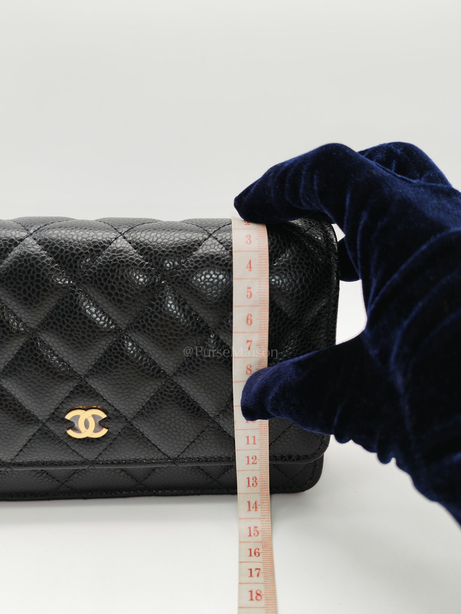 Chanel Classic Wallet On Chain in Black Quilted Caviar Leather & Gold Hardware Microchip | Purse Maison Luxury Bags Shop