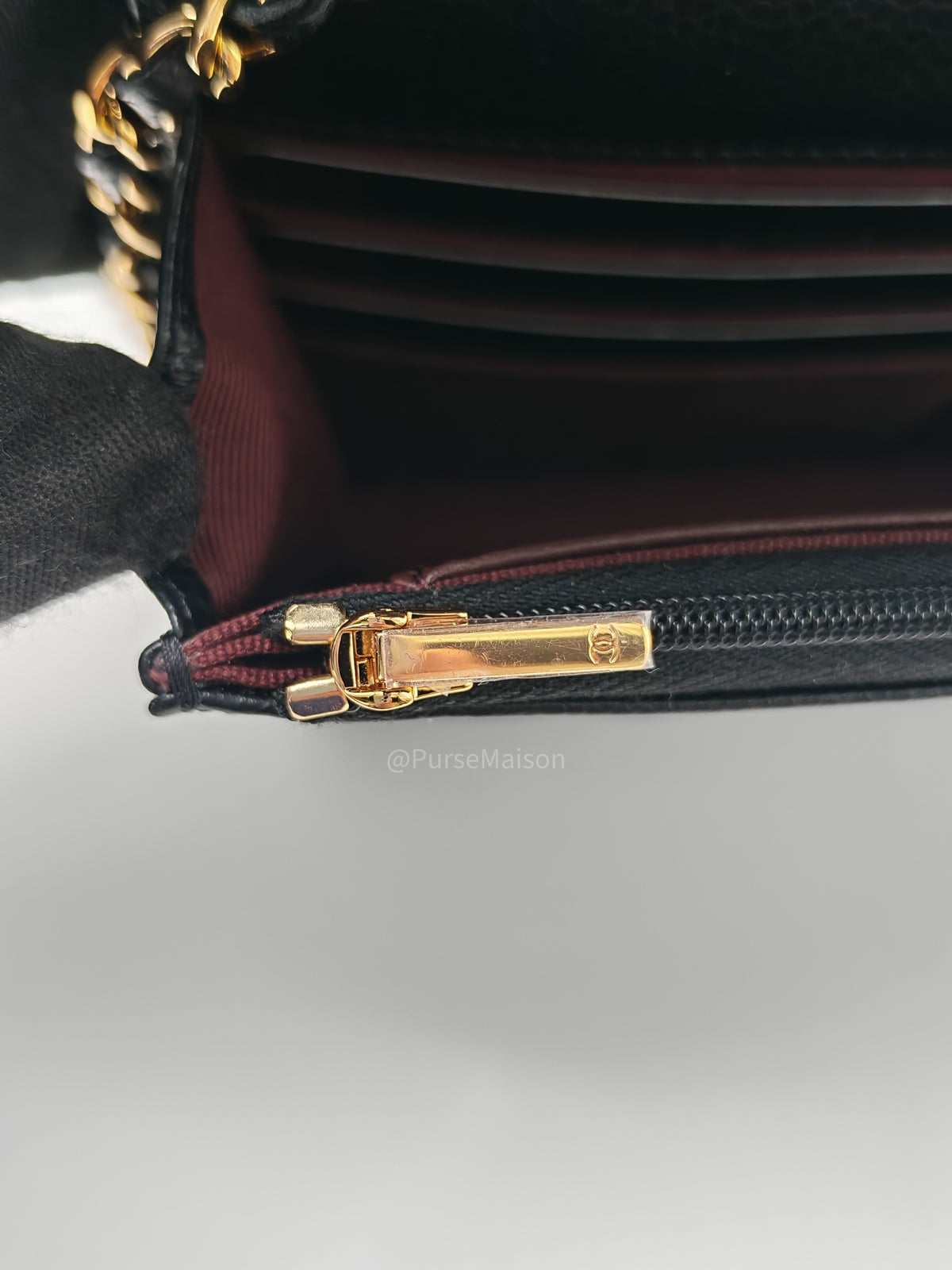 Chanel Classic Wallet on Chain (WOC) Black Caviar Leather Gold Hardware Microchip (EU****3L) | Purse Maison Luxury Bags Shop