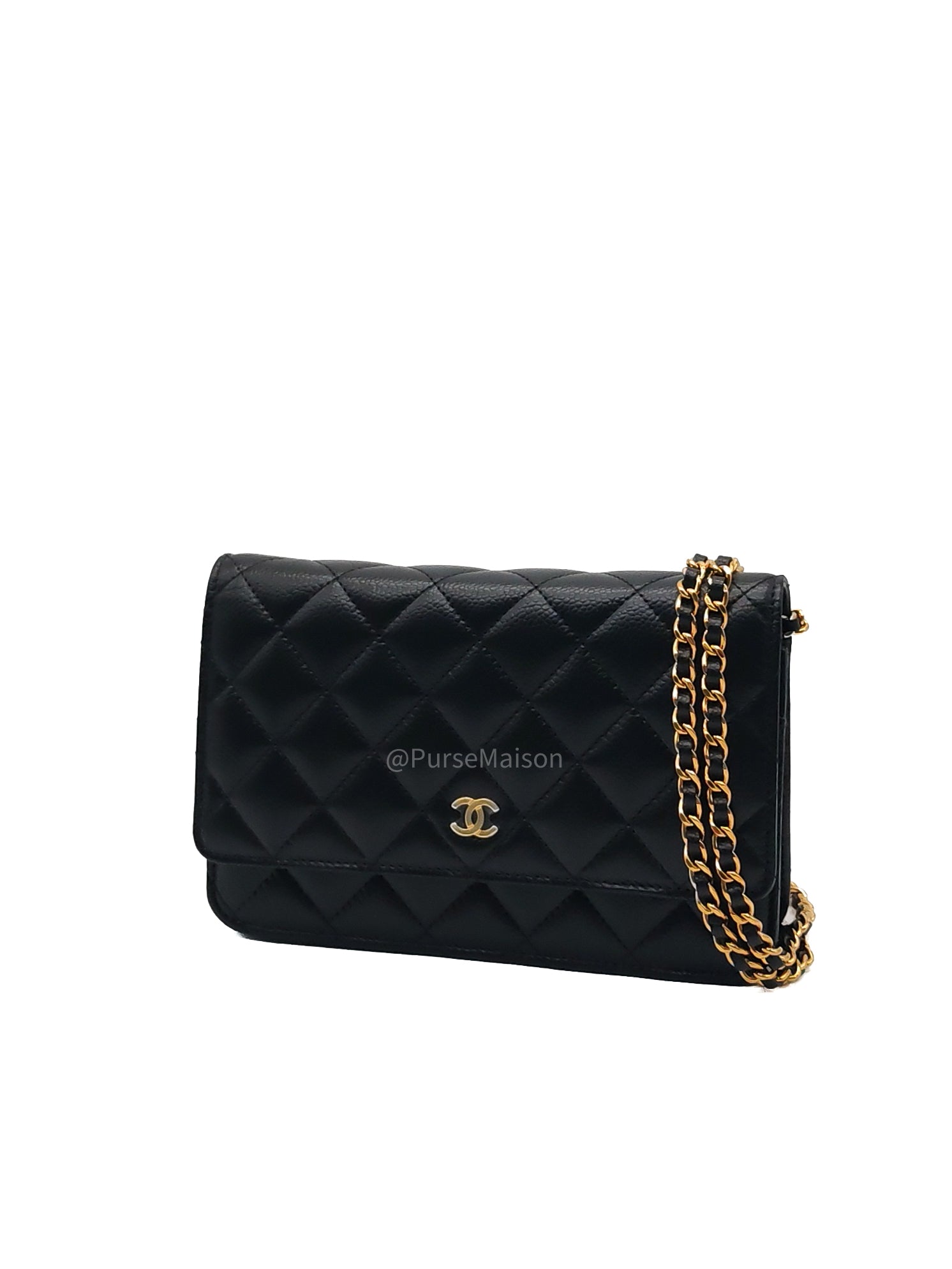 Chanel Classic Wallet on Chain (WOC) Black Caviar Leather Gold Hardware Microchip (EU****3L) | Purse Maison Luxury Bags Shop