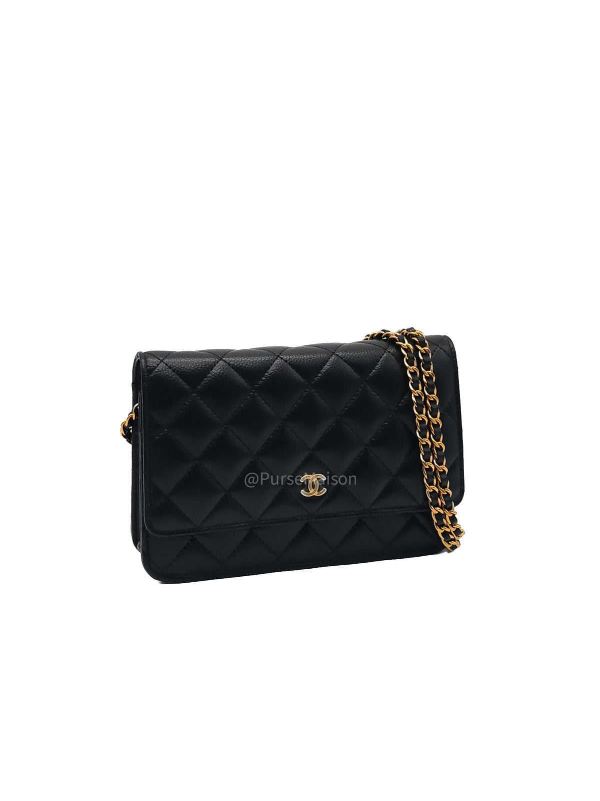 Chanel Classic Wallet on Chain (WOC) Black Caviar Leather Gold Hardware Microchip (EU****3L) | Purse Maison Luxury Bags Shop