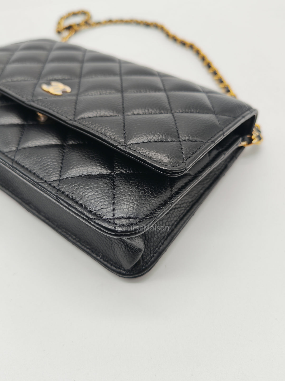 Chanel Classic Wallet on Chain (WOC) Black Caviar Leather Gold Hardware Microchip (EU****3L) | Purse Maison Luxury Bags Shop