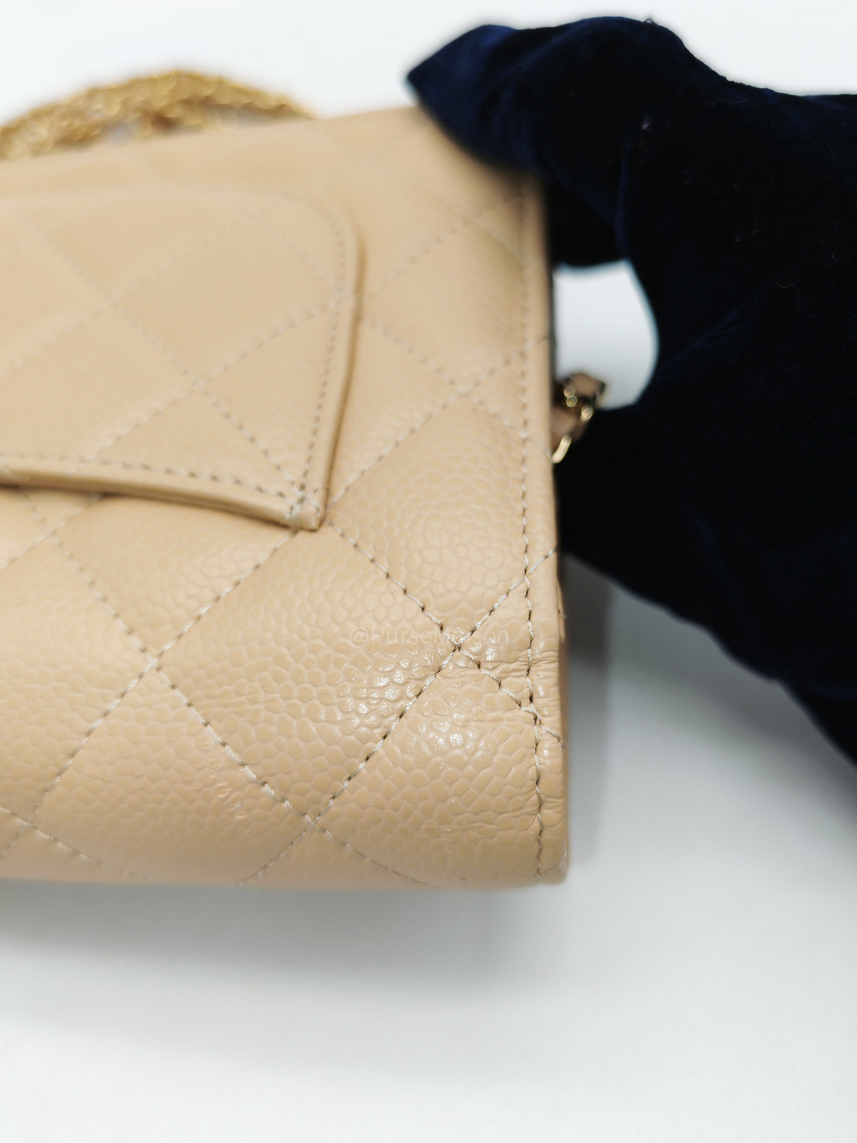 Chanel Classic Wallet On Chain (WOC) in Beige Clair Caviar Leather and Gold Hardware Microchip) | Purse Maison Luxury Bags Shop