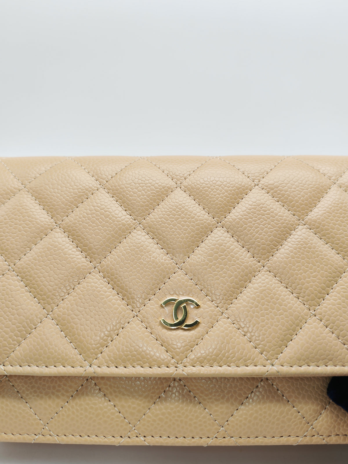 Chanel Classic Wallet On Chain (WOC) in Beige Clair Caviar Leather and Gold Hardware Microchip) | Purse Maison Luxury Bags Shop
