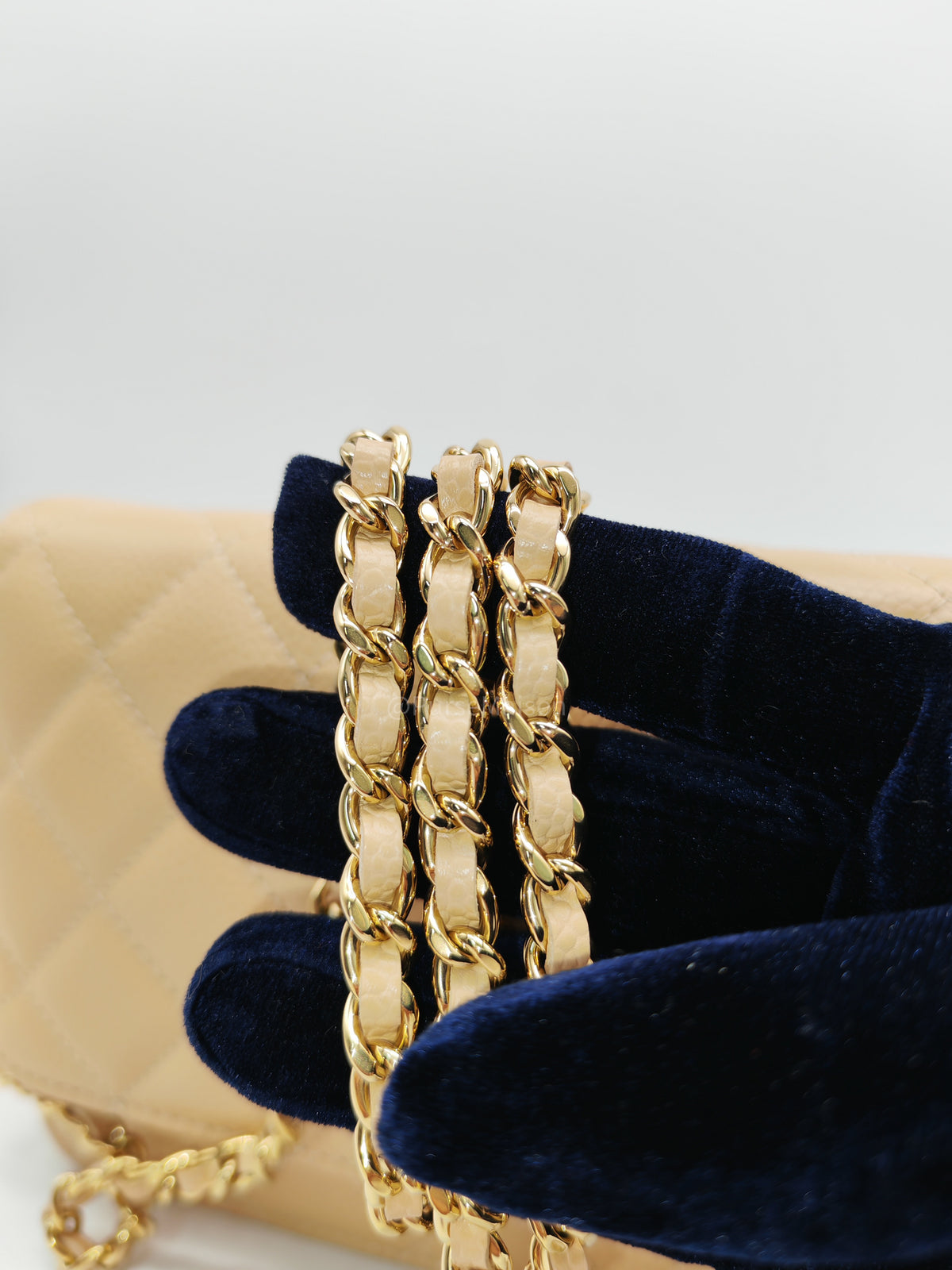 Chanel Classic Wallet On Chain (WOC) in Beige Clair Caviar Leather and Gold Hardware Microchip) | Purse Maison Luxury Bags Shop