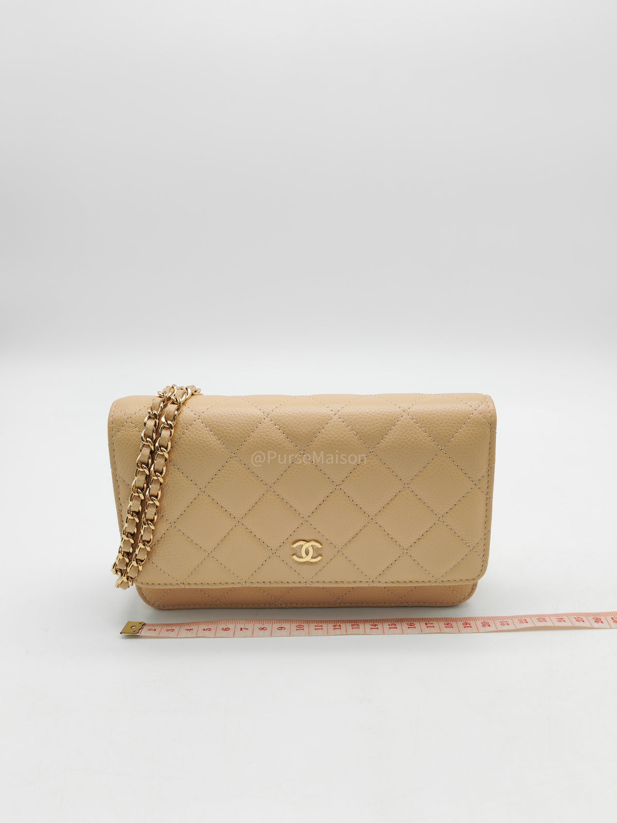 Chanel Classic Wallet On Chain (WOC) in Beige Clair Caviar Leather and Gold Hardware Microchip) | Purse Maison Luxury Bags Shop