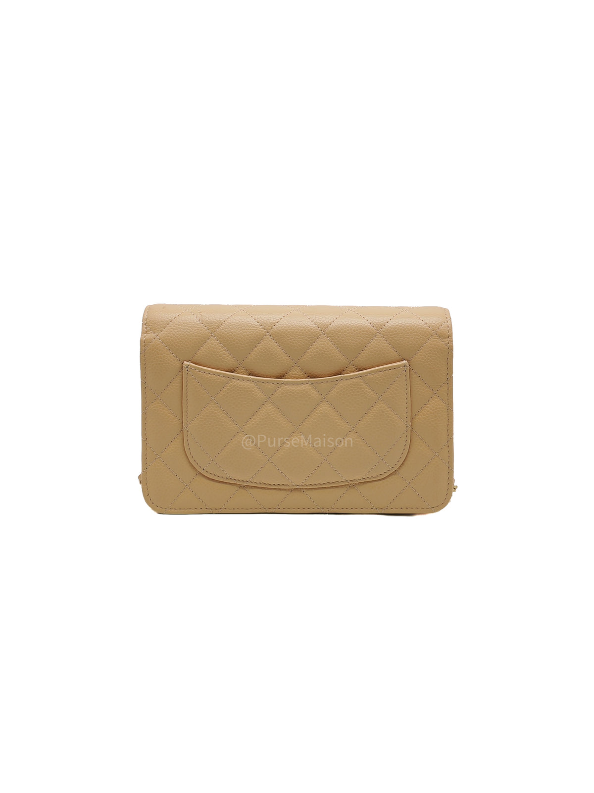 Chanel Classic Wallet On Chain (WOC) in Beige Clair Caviar Leather and Gold Hardware Microchip) | Purse Maison Luxury Bags Shop