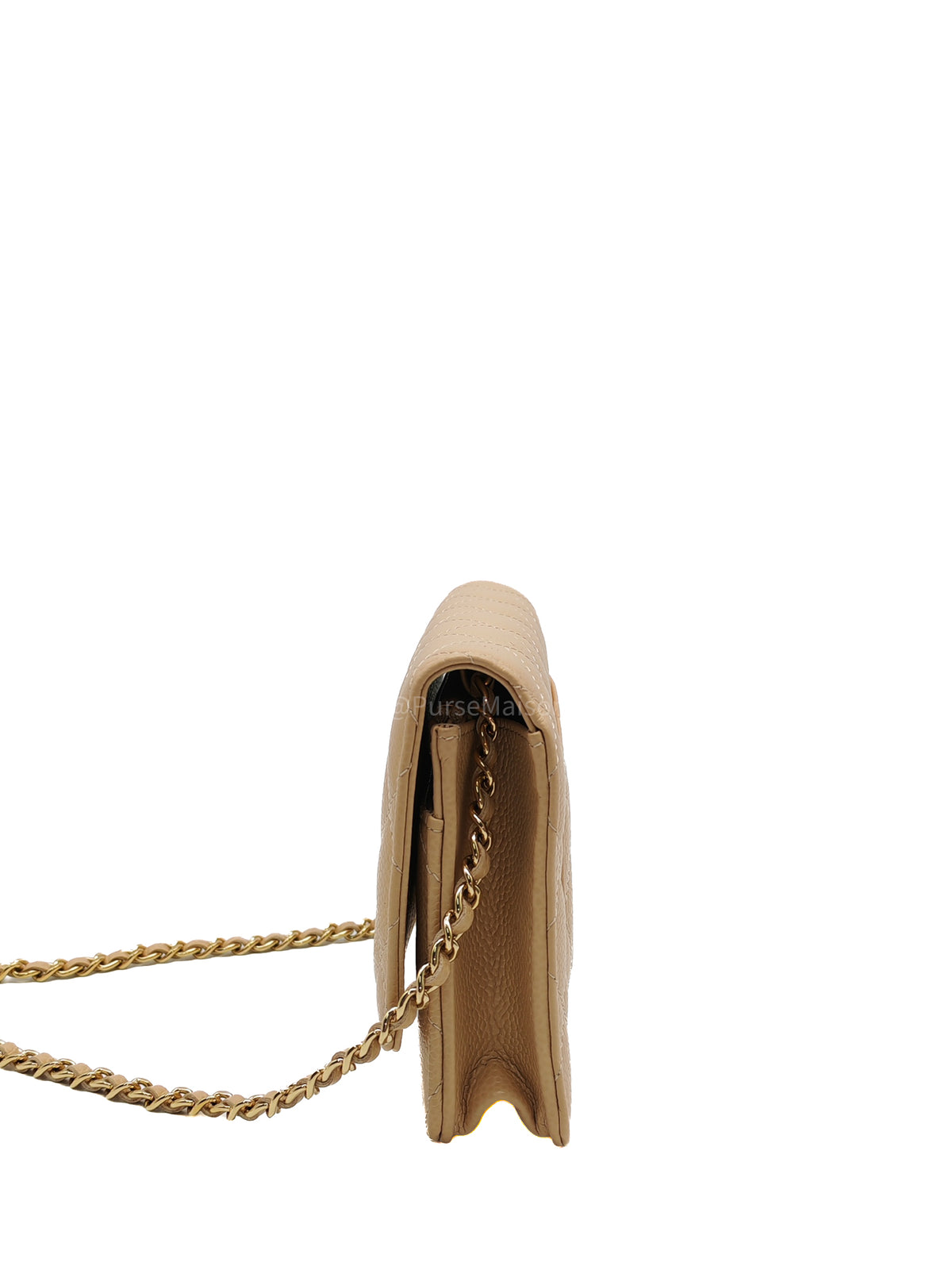 Chanel Classic Wallet On Chain (WOC) in Beige Clair Caviar Leather and Gold Hardware Microchip) | Purse Maison Luxury Bags Shop
