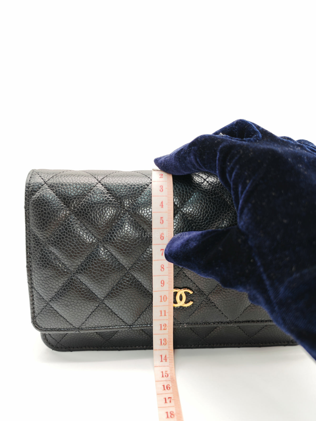 Chanel Classic Wallet On Chain (WOC) in Black Caviar Leather and Gold Hardware Microchip (P3****N8) | Purse Maison Luxury Bags Shop