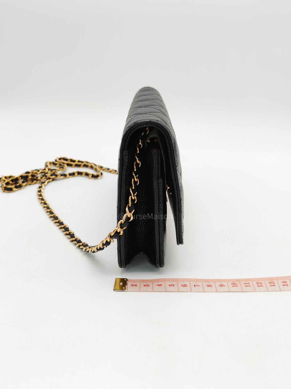Chanel Classic Wallet On Chain (WOC) in Black Caviar Leather and Gold Hardware Microchip (P3****N8) | Purse Maison Luxury Bags Shop