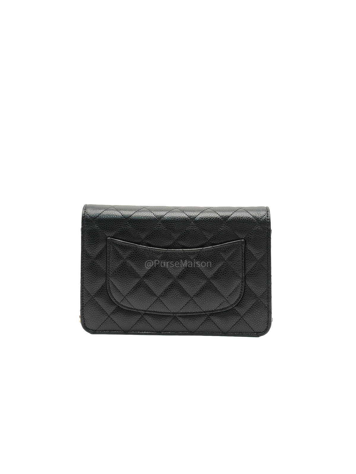 Chanel Classic Wallet On Chain (WOC) in Black Caviar Leather and Gold Hardware Microchip (P3****N8) | Purse Maison Luxury Bags Shop