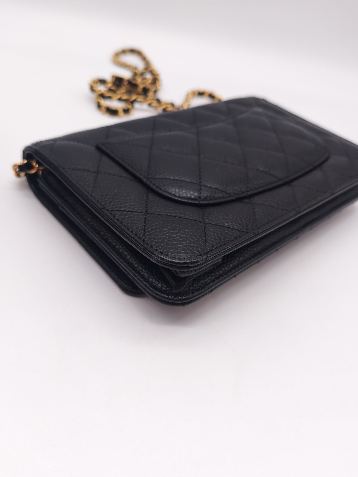 Chanel Classic Wallet on Chain (WOC) in Black Caviar Leather and Gold Hardware Microchip | Purse Maison Luxury Bags Shop