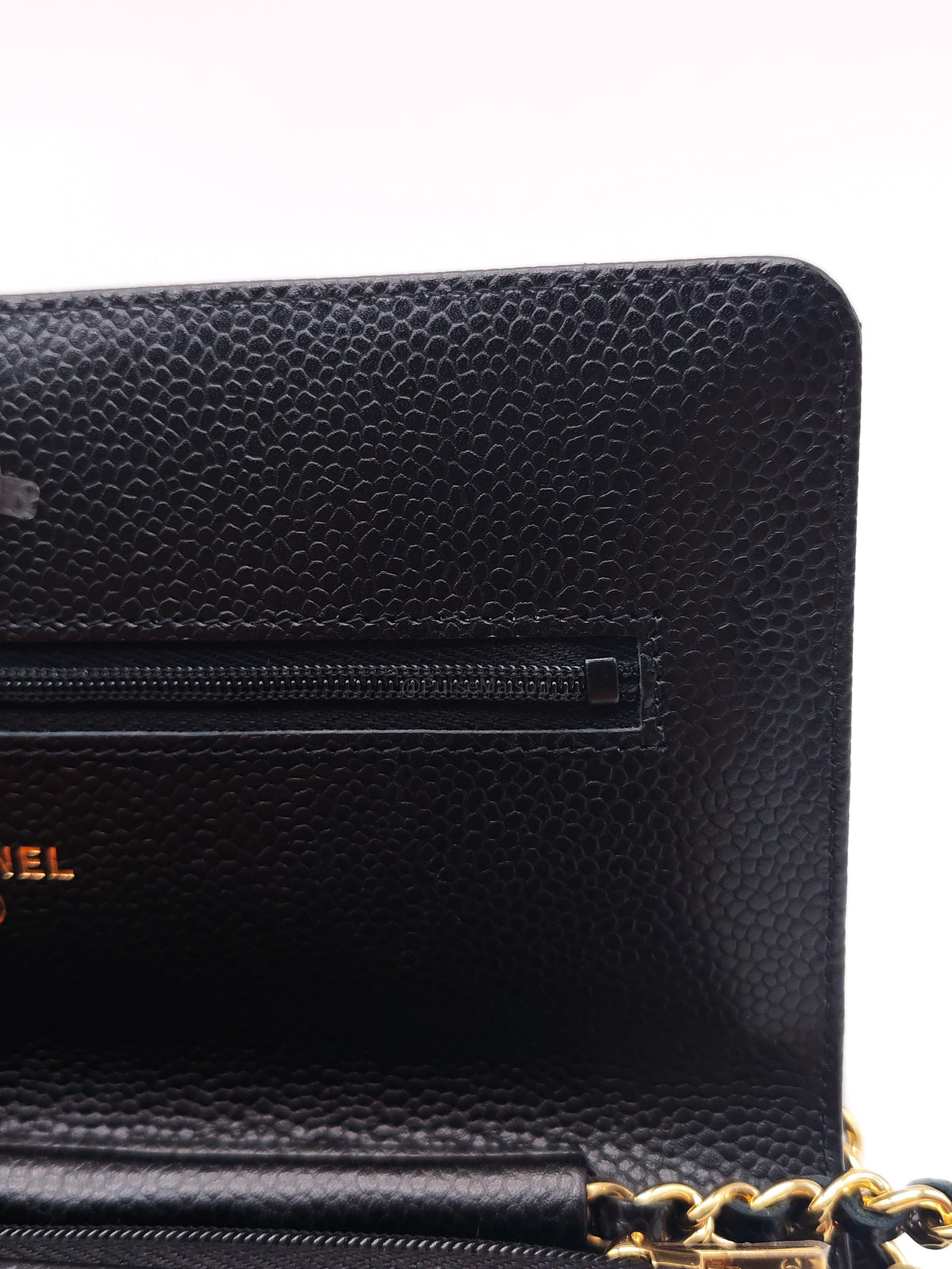 Chanel Classic Wallet on Chain (WOC) in Black Caviar Leather and Gold Hardware Microchip | Purse Maison Luxury Bags Shop