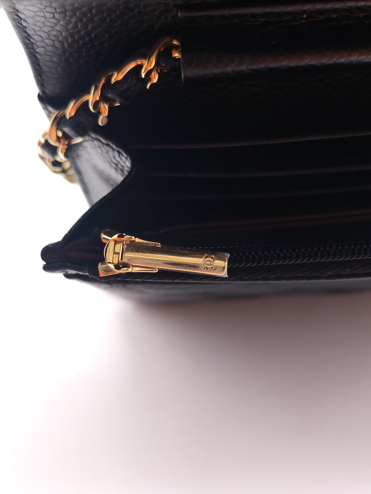 Chanel Classic Wallet on Chain (WOC) in Black Caviar Leather and Gold Hardware Microchip | Purse Maison Luxury Bags Shop