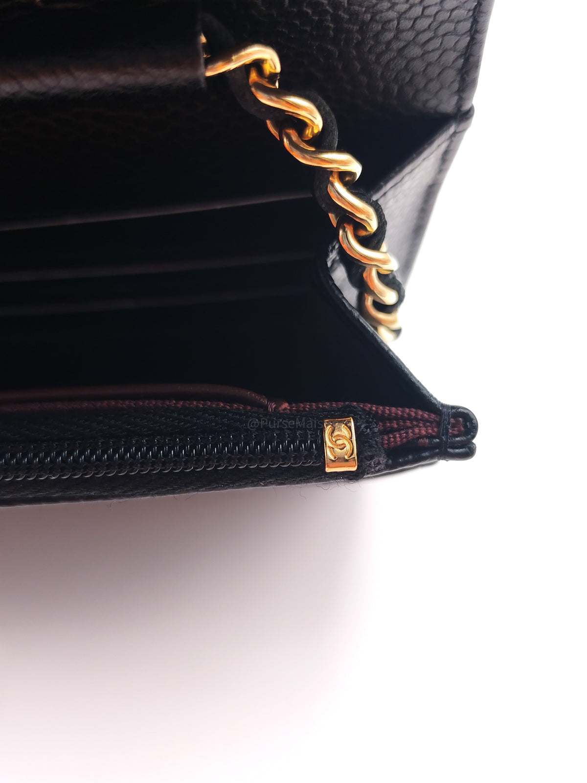Chanel Classic Wallet on Chain (WOC) in Black Caviar Leather and Gold Hardware Microchip | Purse Maison Luxury Bags Shop