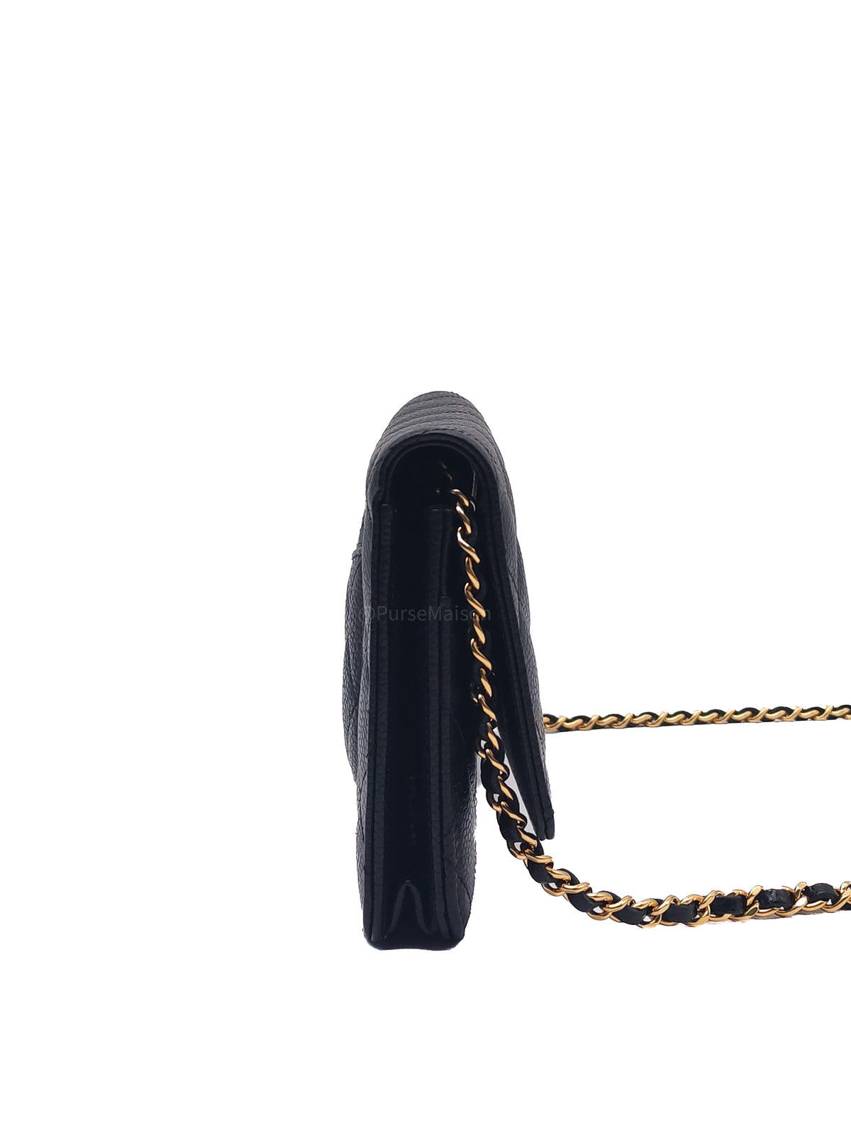 Chanel Classic Wallet on Chain (WOC) in Black Caviar Leather and Gold Hardware Microchip | Purse Maison Luxury Bags Shop