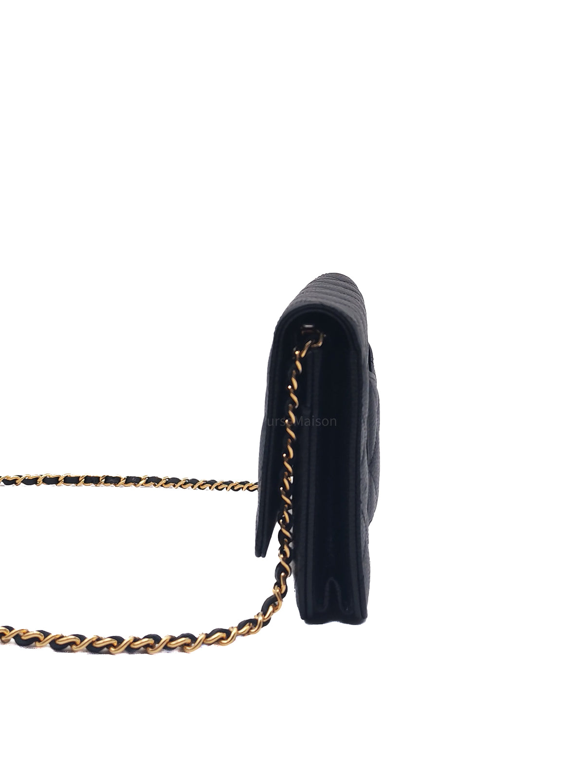 Chanel Classic Wallet on Chain (WOC) in Black Caviar Leather and Gold Hardware Microchip | Purse Maison Luxury Bags Shop