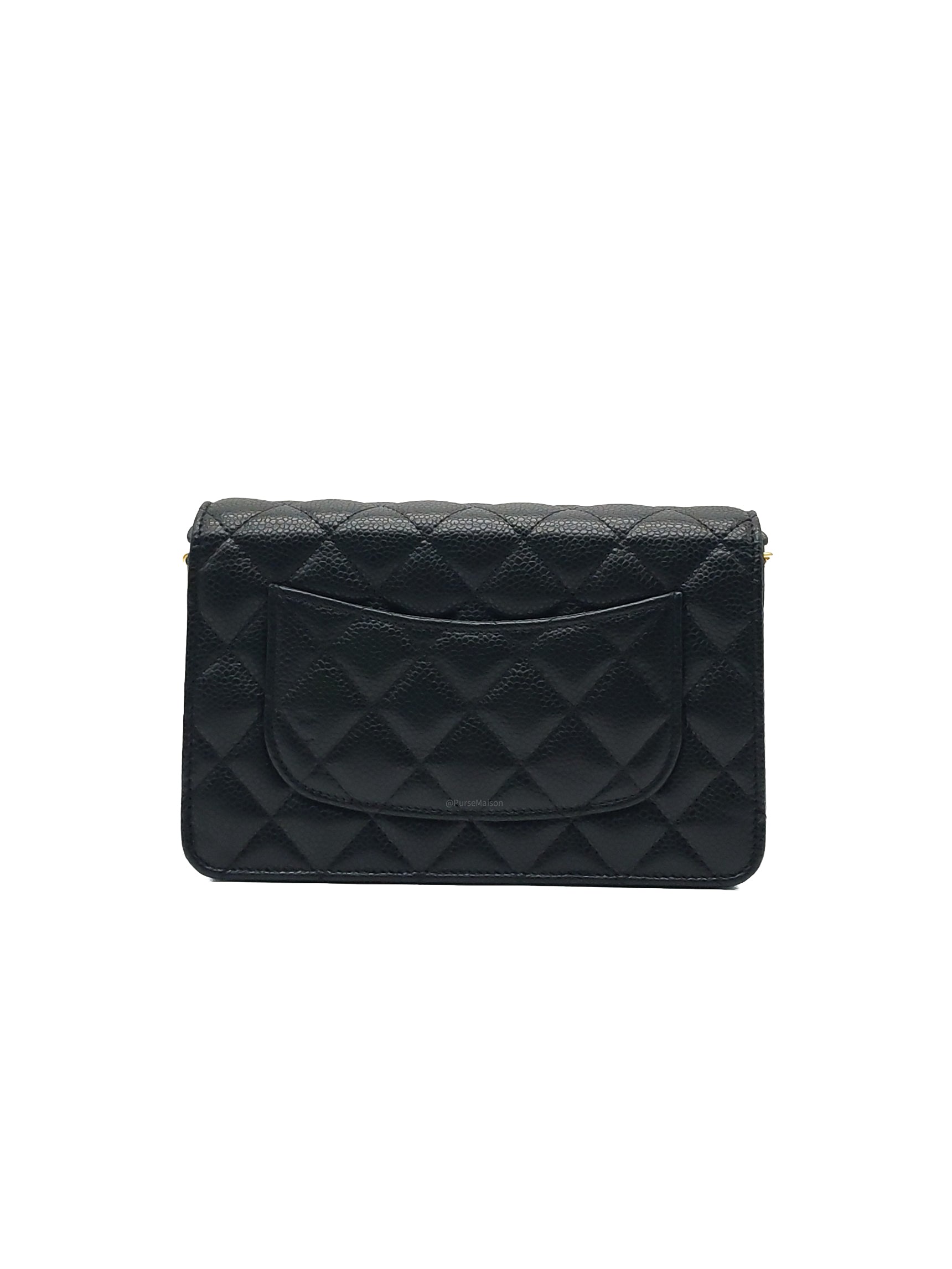 Chanel Classic Wallet on Chain (WOC) in Black Caviar Leather Gold Hardware Microchip (L6****54) | Purse Maison Luxury Bags Shop