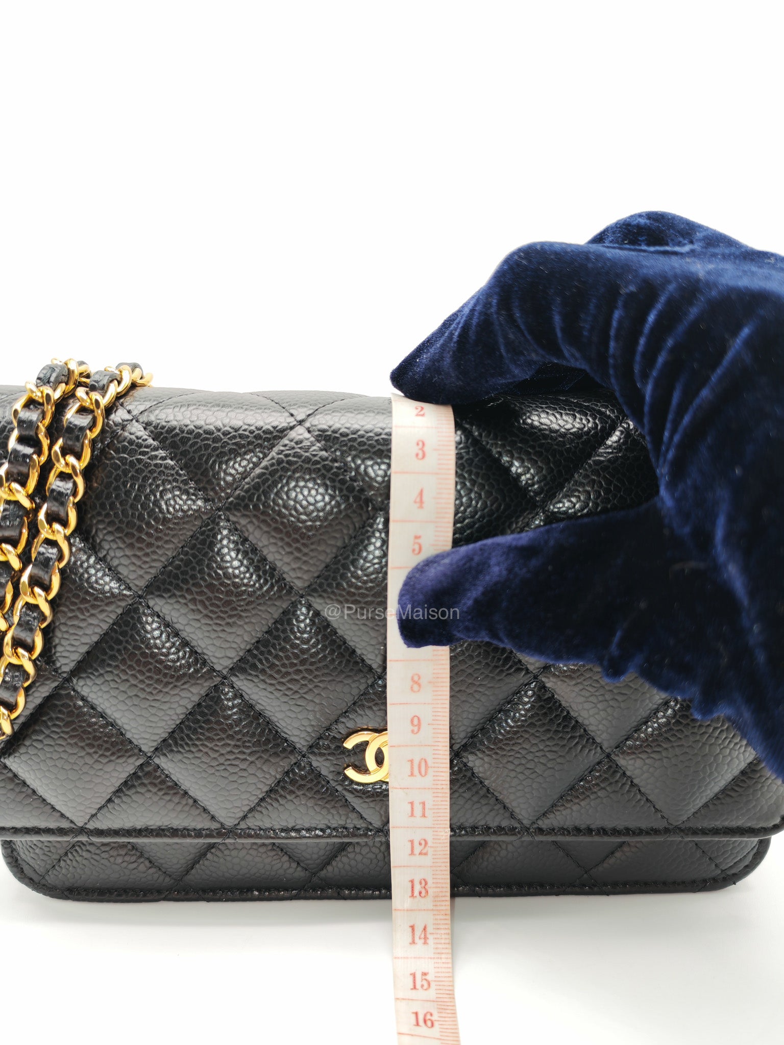 Chanel Classic Wallet on Chain (WOC) in Black Caviar Leather Gold Hardware (Microchip) | Purse Maison Luxury Bags Shop