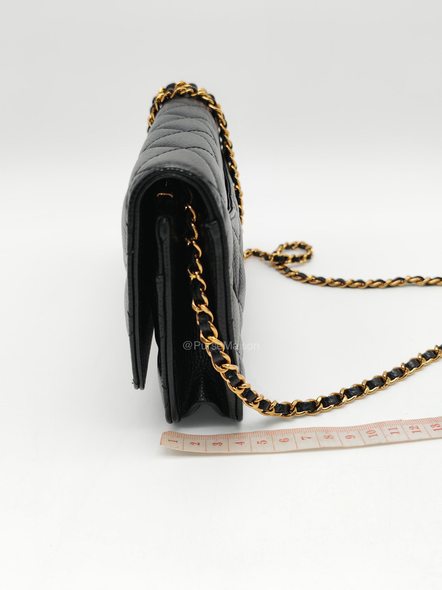 Chanel Classic Wallet on Chain (WOC) in Black Caviar Leather Gold Hardware (Microchip) | Purse Maison Luxury Bags Shop