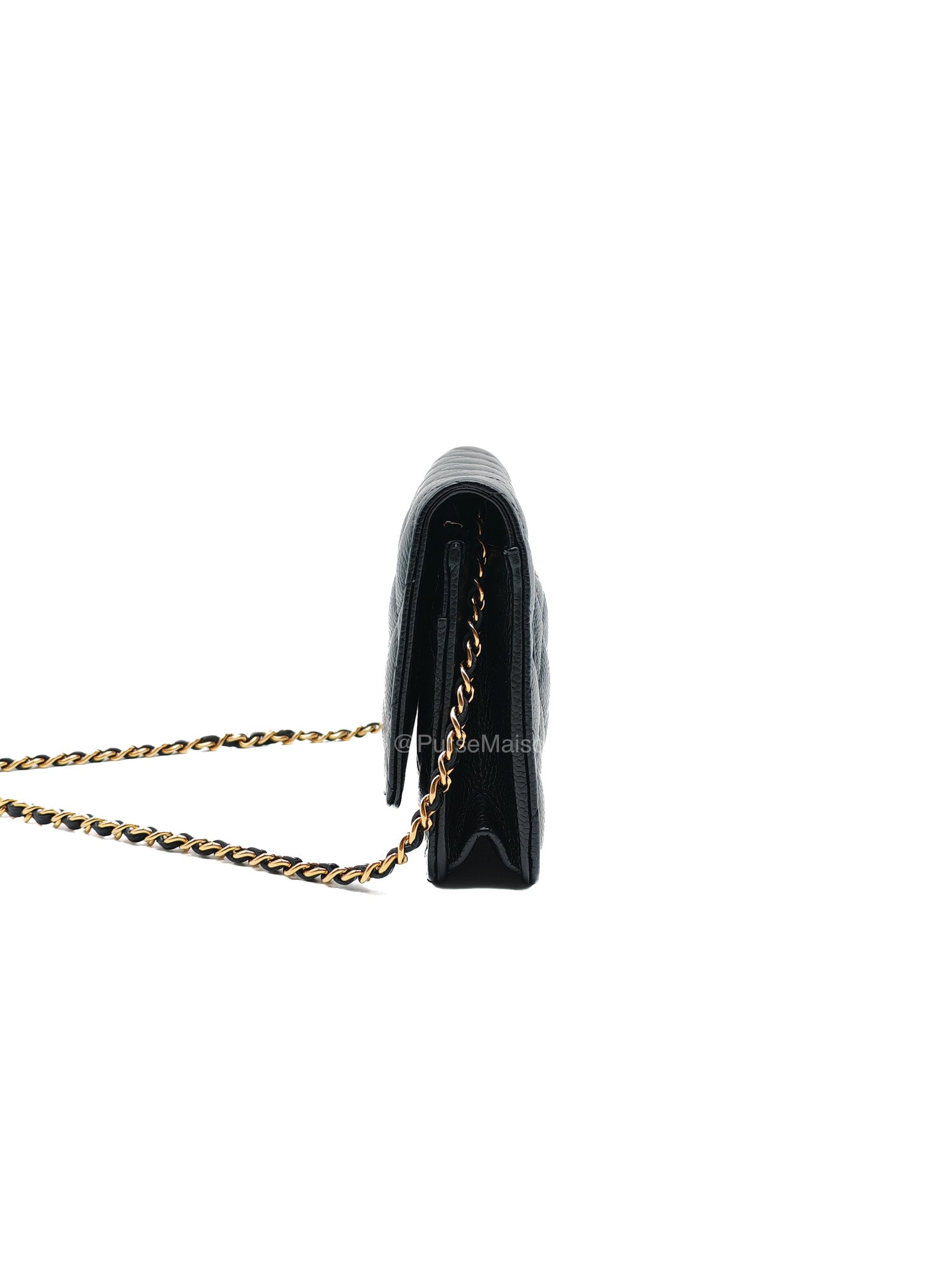 Chanel Classic Wallet on Chain (WOC) in Black Caviar Leather Gold Hardware (Microchip) | Purse Maison Luxury Bags Shop