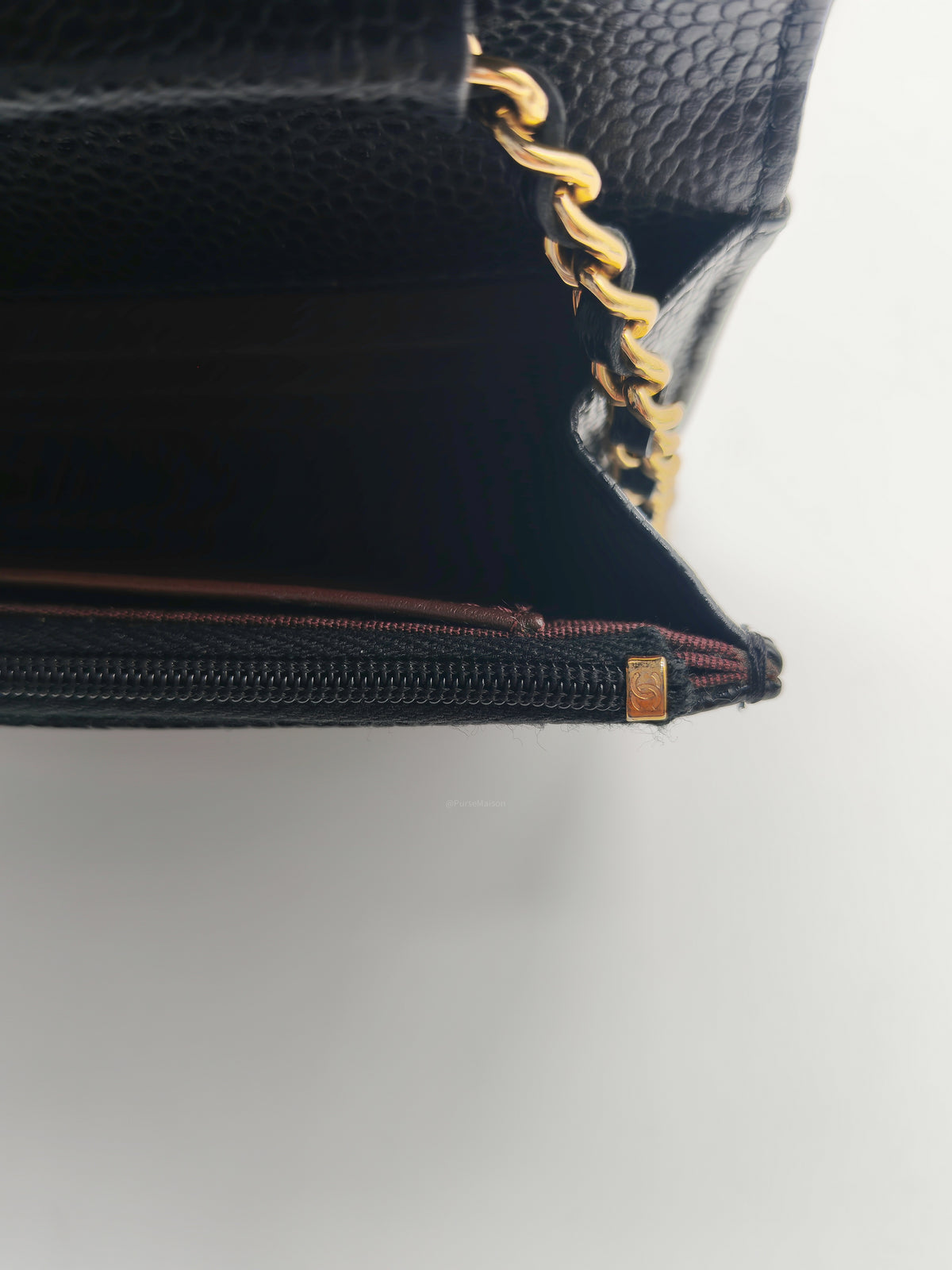 Chanel Classic Wallet on Chain (WOC) in Black Caviar Leather Gold Hardware Microchip (X1***CC) | Purse Maison Luxury Bags Shop