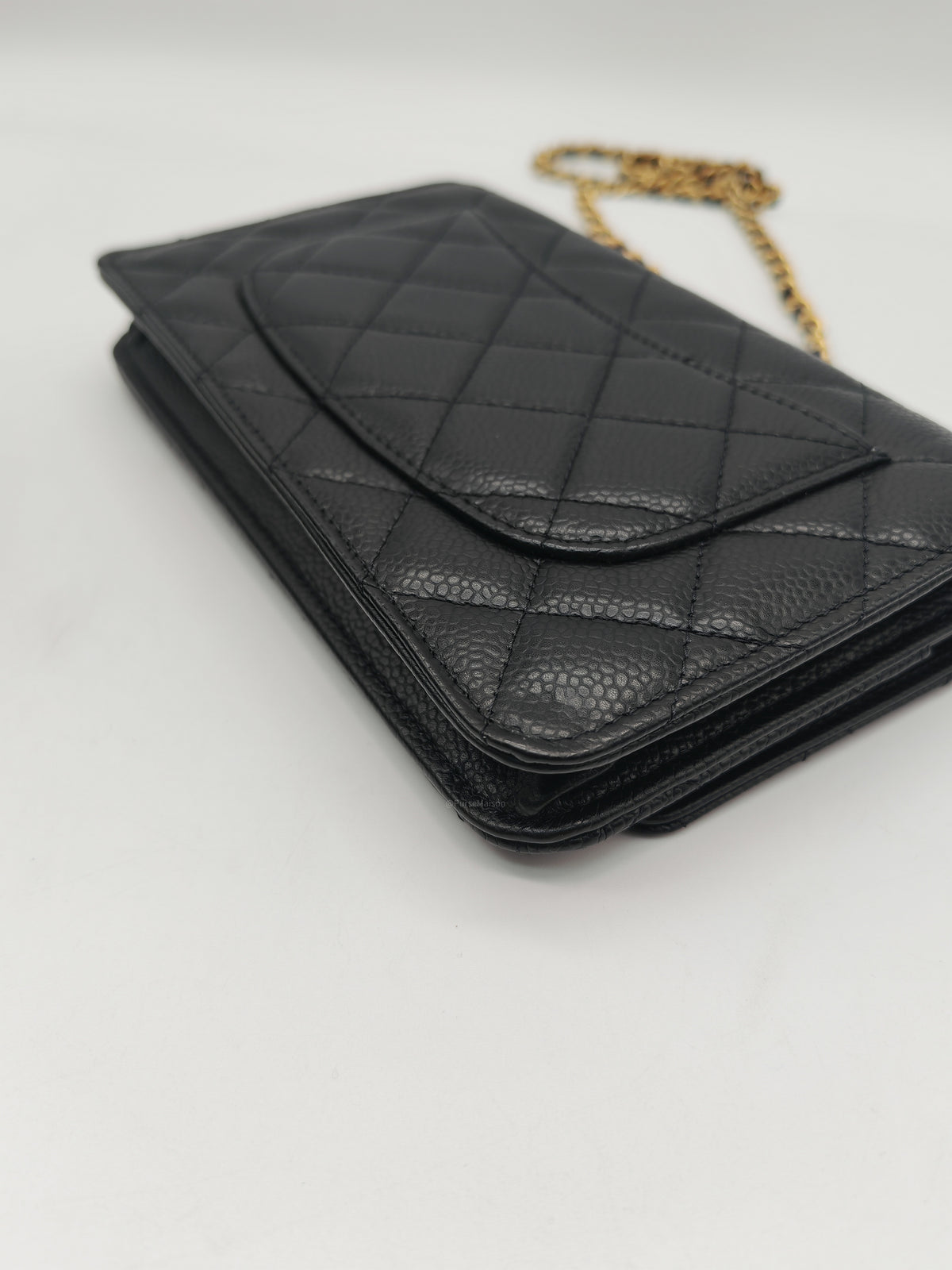 Chanel Classic Wallet on Chain (WOC) in Black Caviar Leather in Gold Hardware Microchip (HK****3L) | Purse Maison Luxury Bags Shop