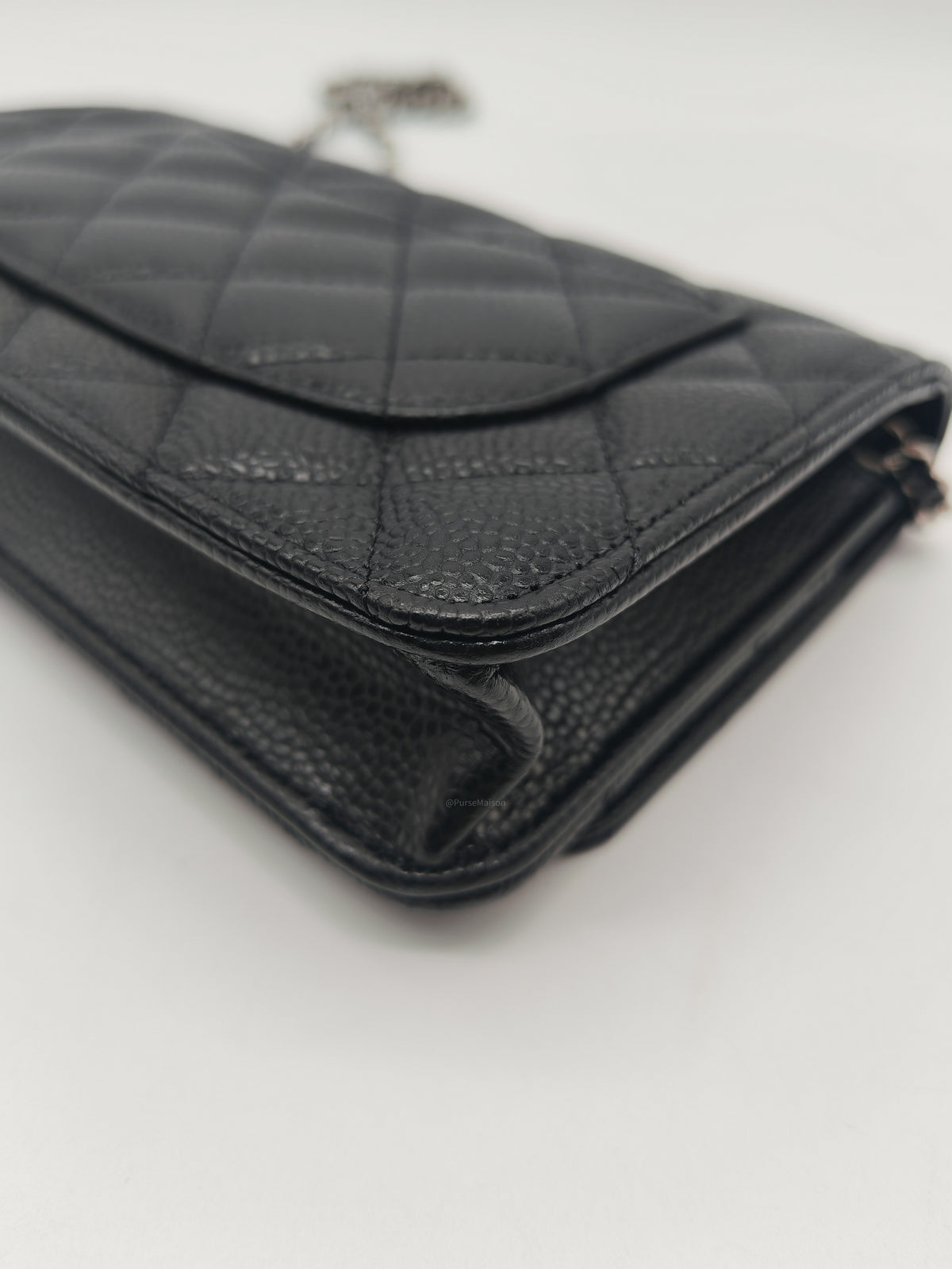 Chanel Classic Wallet on Chain (WOC) in Black Caviar Leather Silver Hardware Microchip (HJ****5J) | Purse Maison Luxury Bags Shop