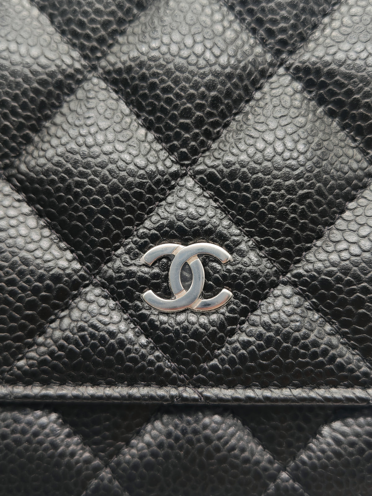 Chanel Classic Wallet on Chain (WOC) in Black Caviar Leather Silver Hardware Microchip (HJ****5J) | Purse Maison Luxury Bags Shop