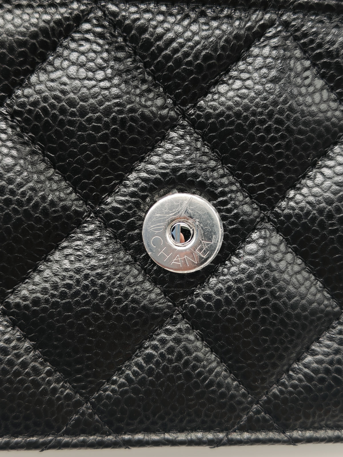 Chanel Classic Wallet on Chain (WOC) in Black Caviar Leather Silver Hardware Microchip (HJ****5J) | Purse Maison Luxury Bags Shop