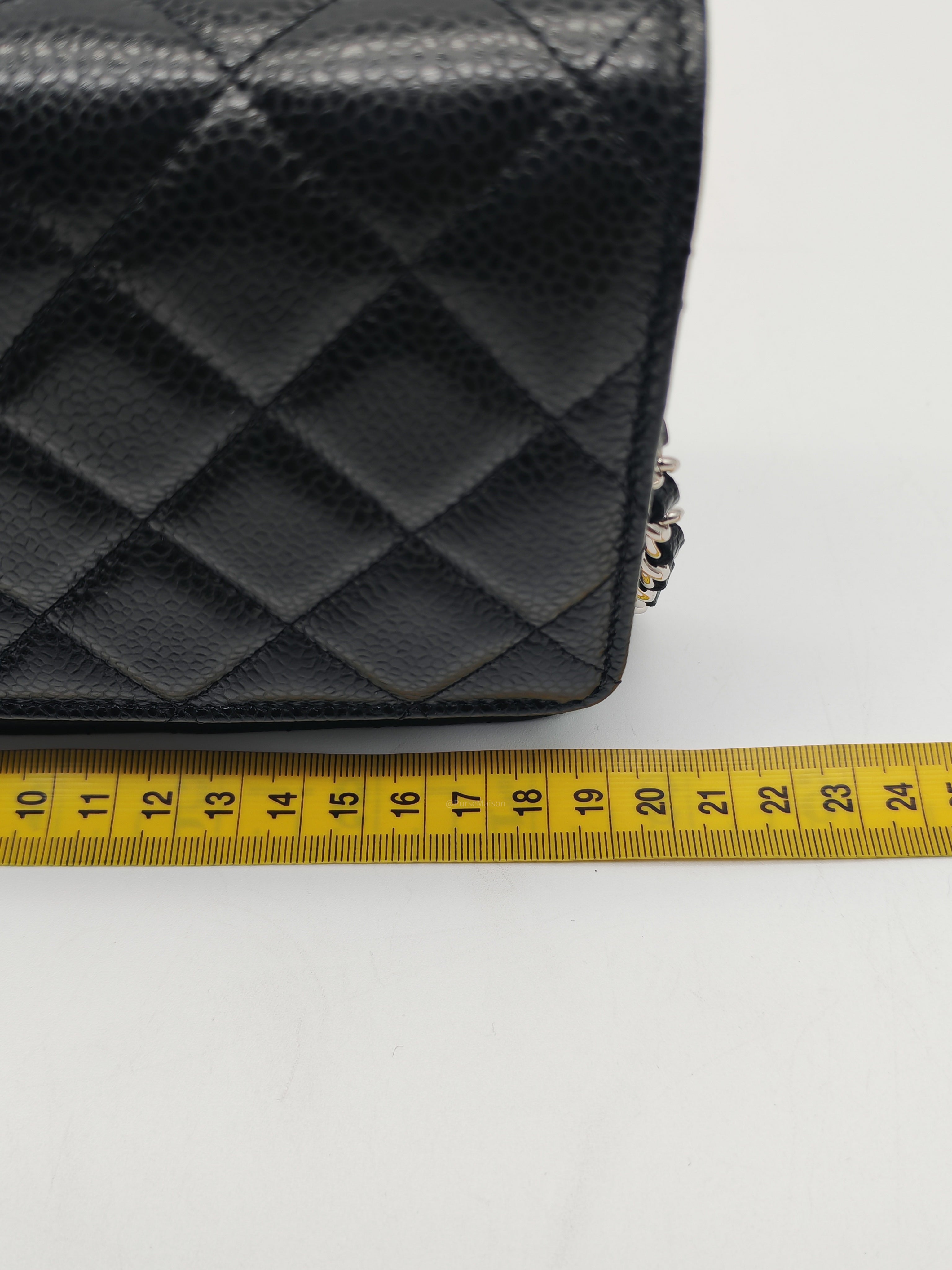 Chanel Classic Wallet on Chain (WOC) in Black Caviar Leather Silver Hardware (Series 30****85) | Purse Maison Luxury Bags Shop