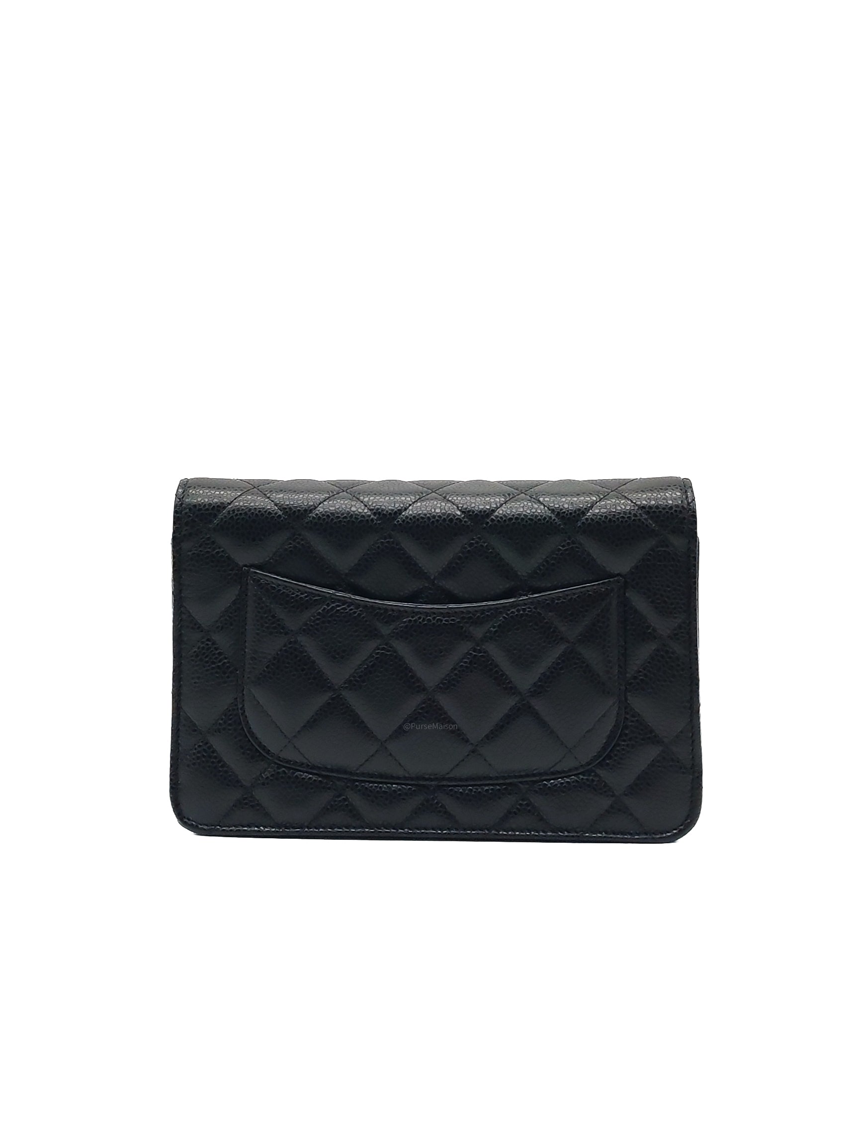 Chanel Classic Wallet on Chain (WOC) in Black Caviar Leather Silver Hardware (Series 30****85) | Purse Maison Luxury Bags Shop