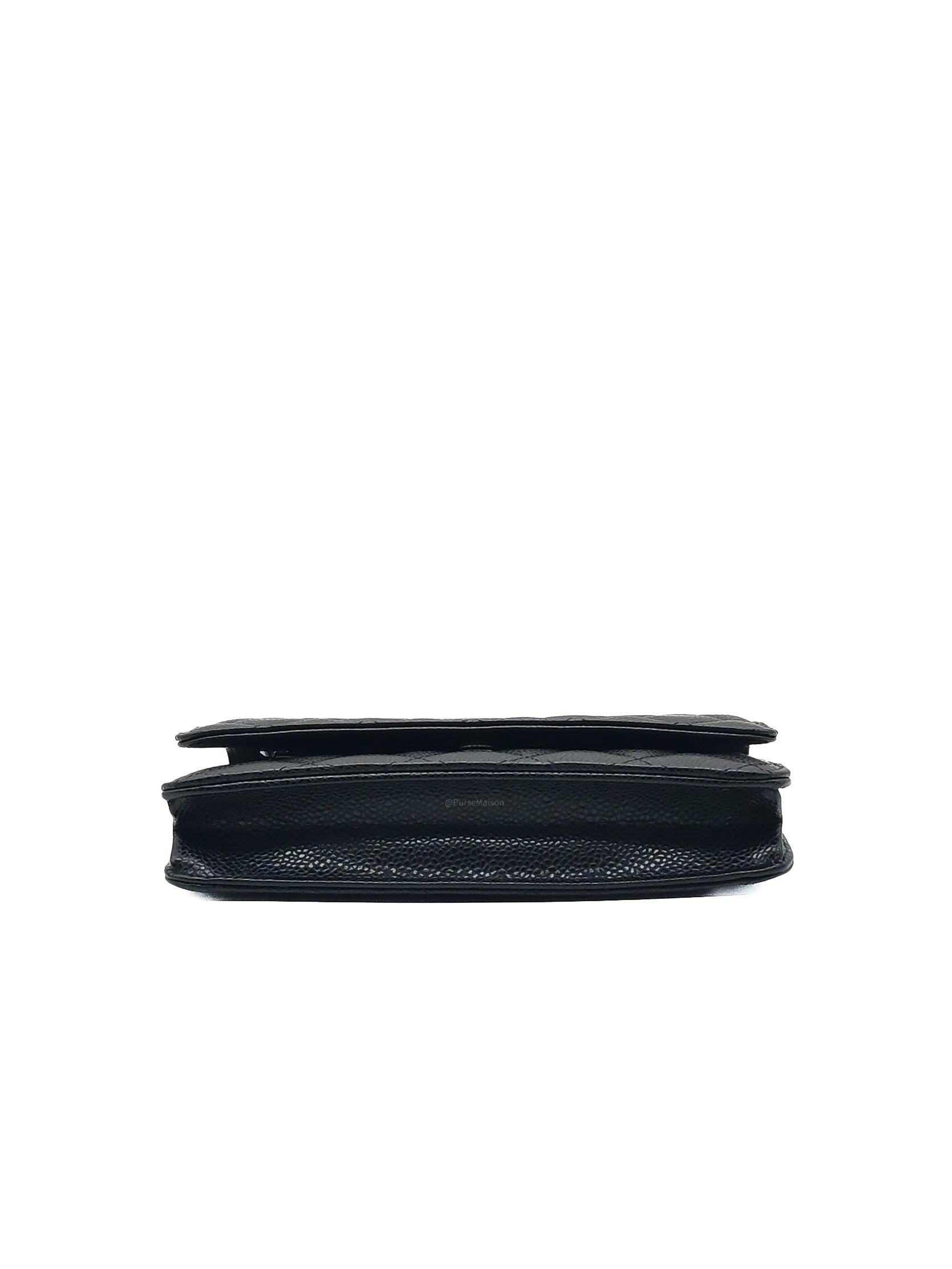 Chanel Classic Wallet on Chain (WOC) in Black Caviar Leather Silver Hardware (Series 30****85) | Purse Maison Luxury Bags Shop