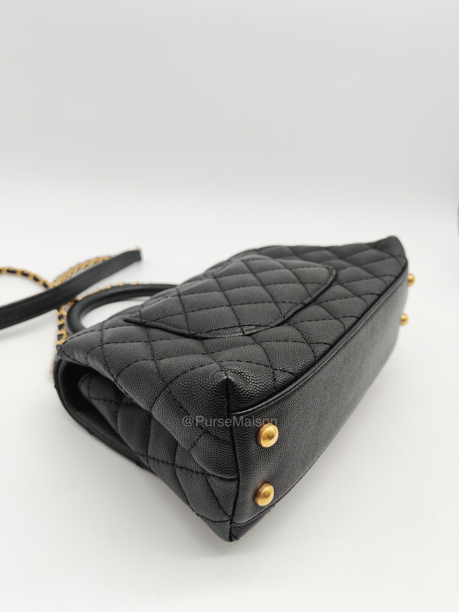 Chanel Coco Handle Small in Black Caviar Leather and Gold Hardware Series 25 | Purse Maison Luxury Bags Shop
