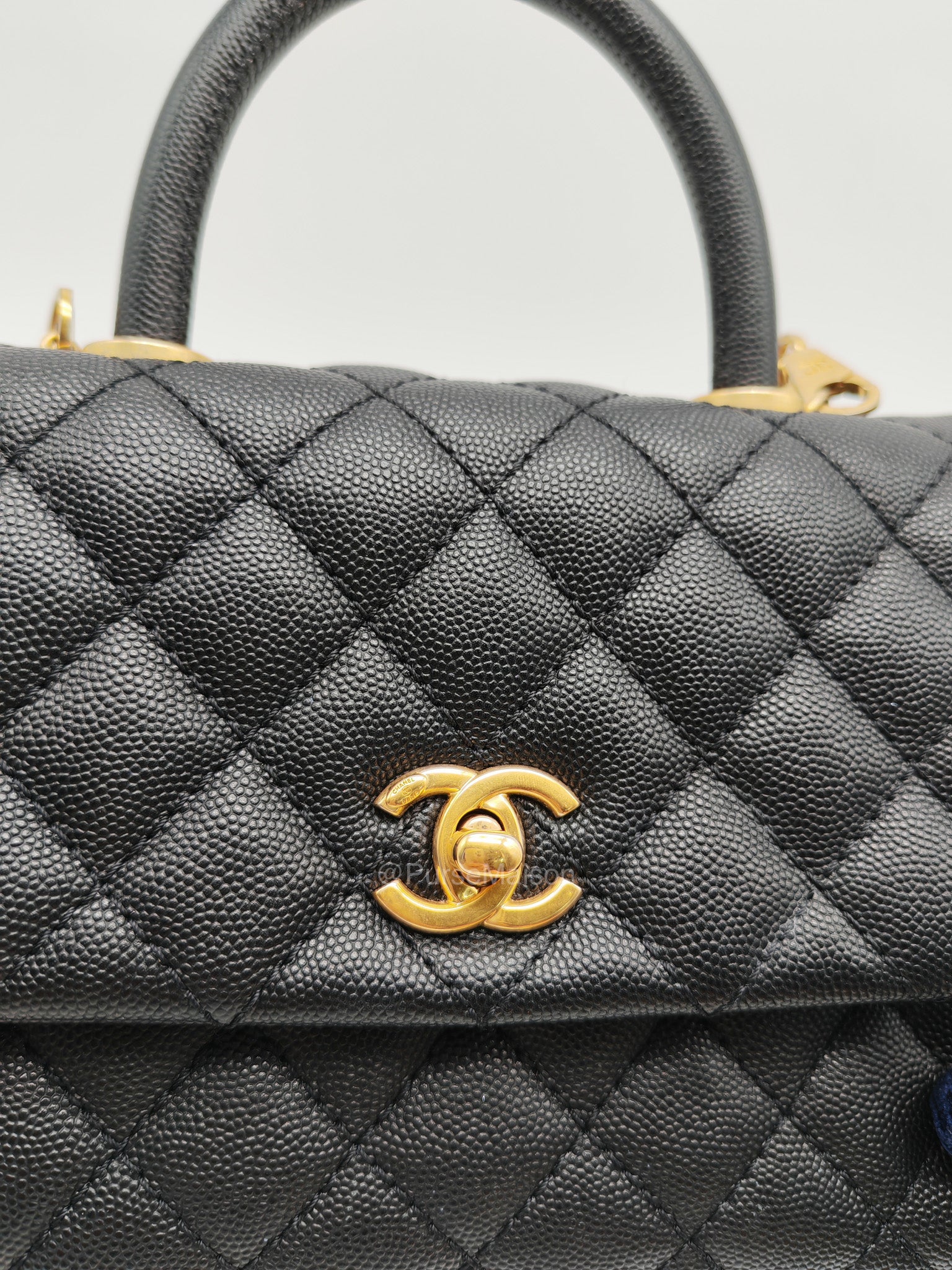 Chanel Coco Handle Small in Black Caviar Leather and Gold Hardware Series 25 | Purse Maison Luxury Bags Shop