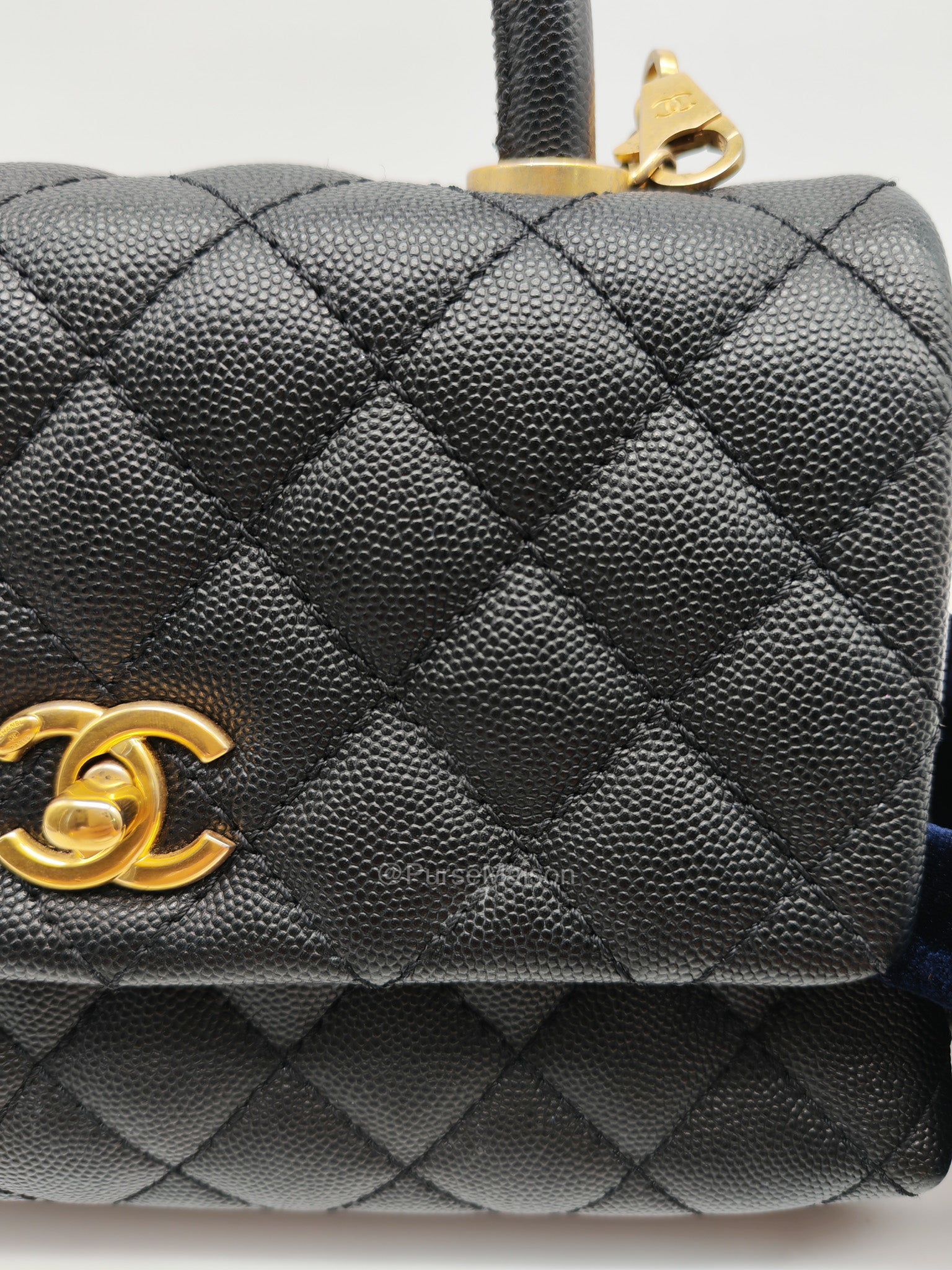 Chanel Coco Handle Small in Black Caviar Leather and Gold Hardware Series 25 | Purse Maison Luxury Bags Shop