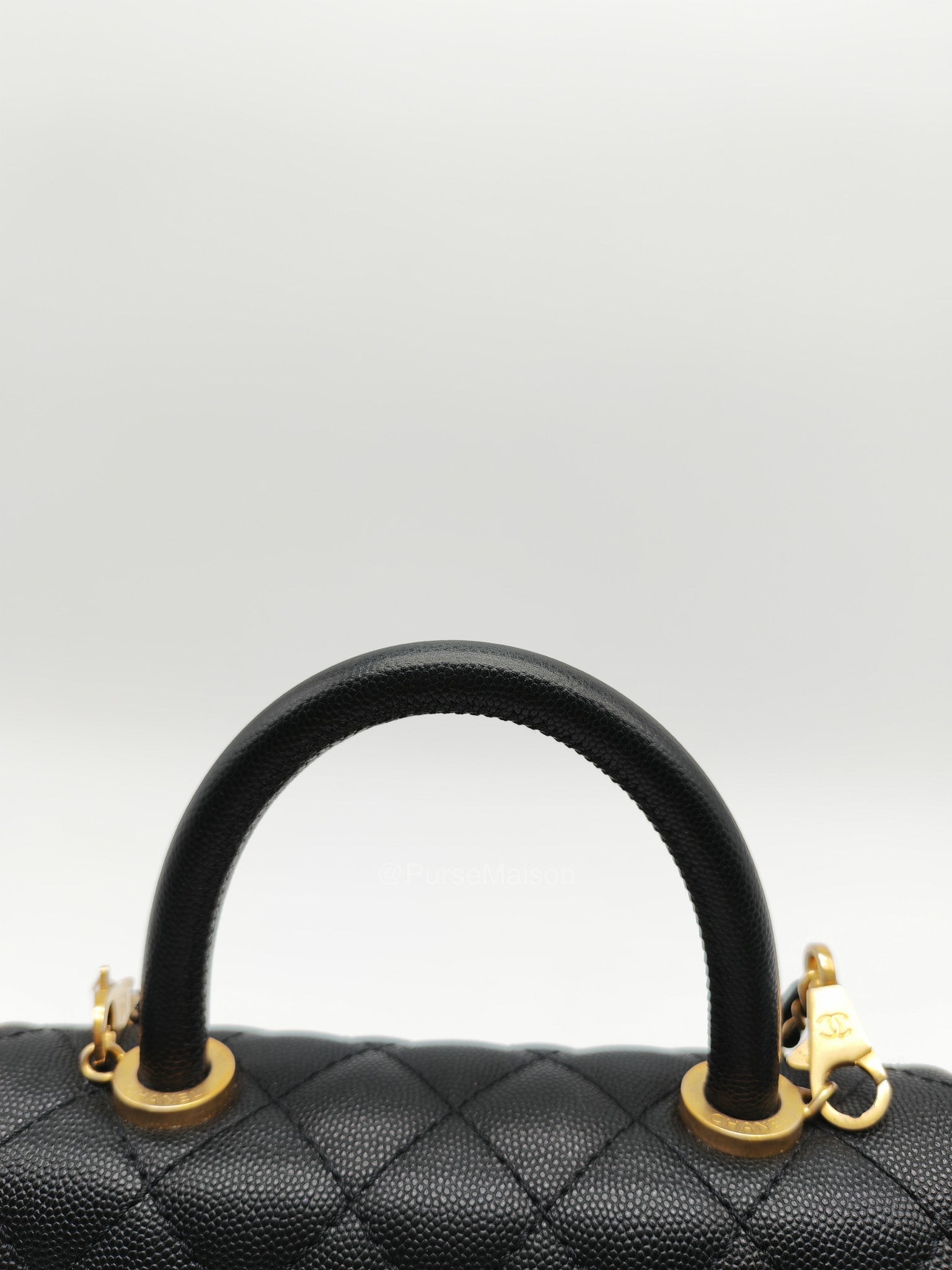Chanel Coco Handle Small in Black Caviar Leather and Gold Hardware Series 25 | Purse Maison Luxury Bags Shop